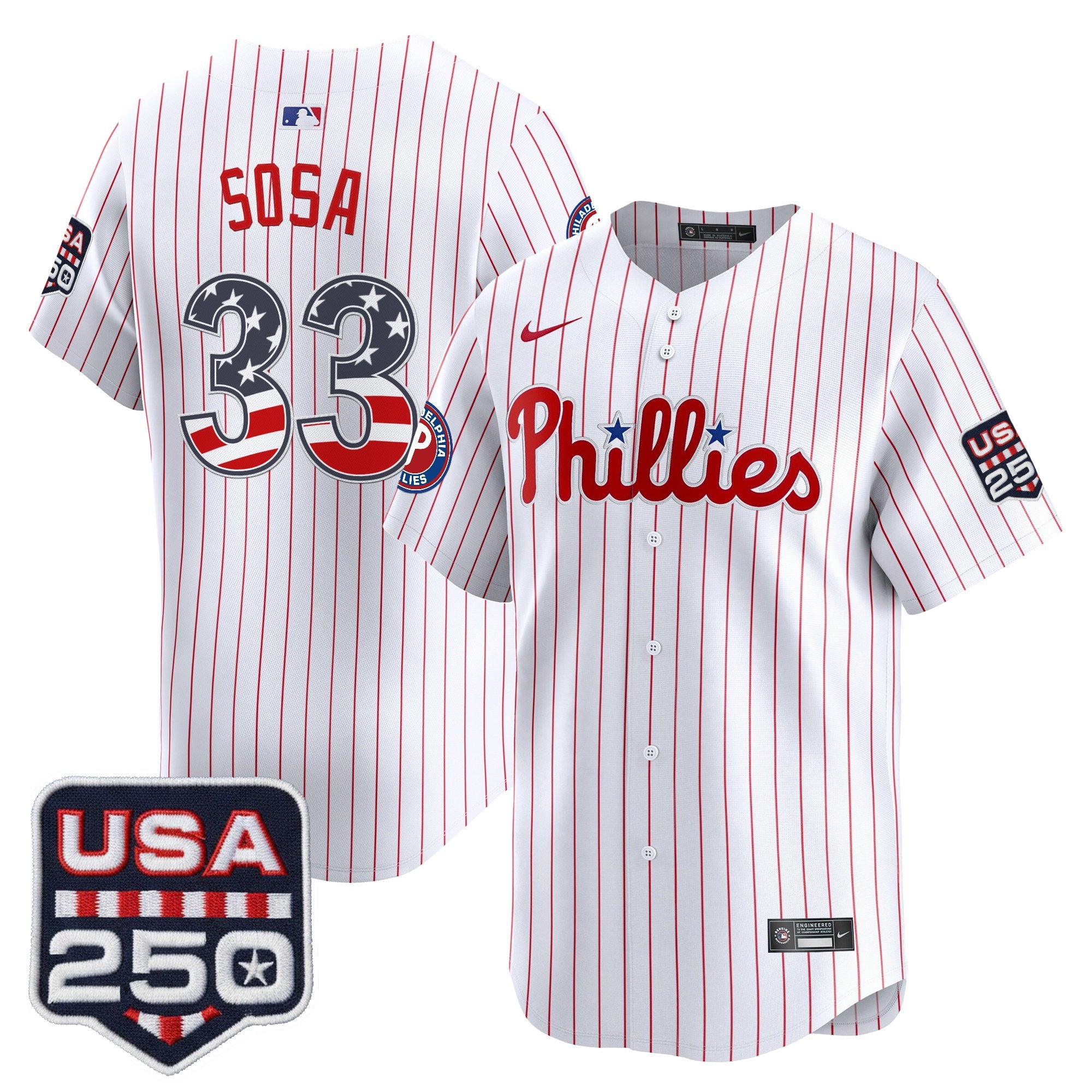Men's Philadelphia Phillies USA 250 Fourth of July Vapor Premier Limited Jersey - All Stitched