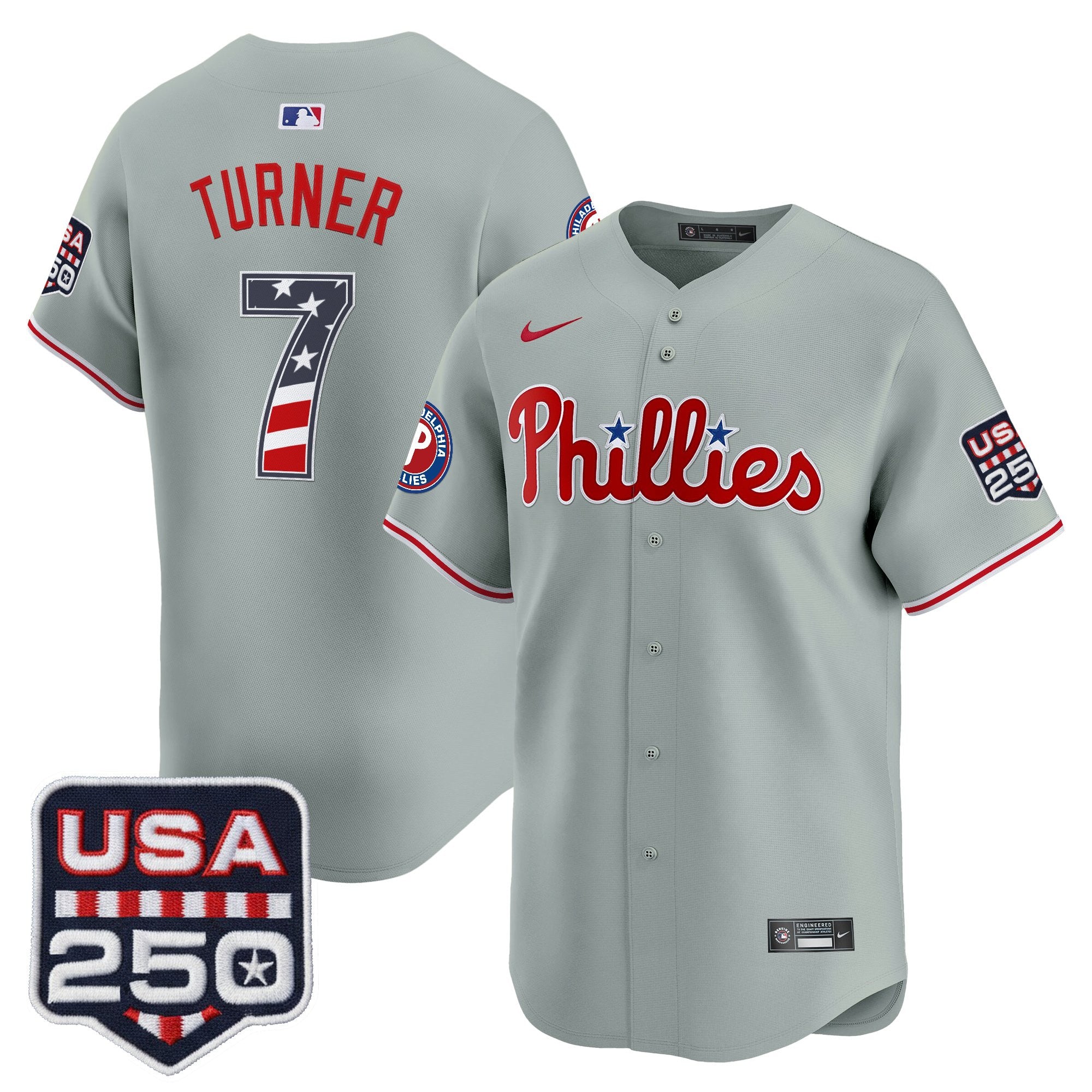 Men's Philadelphia Phillies USA 250 Fourth of July Vapor Premier Limited Jersey - All Stitched