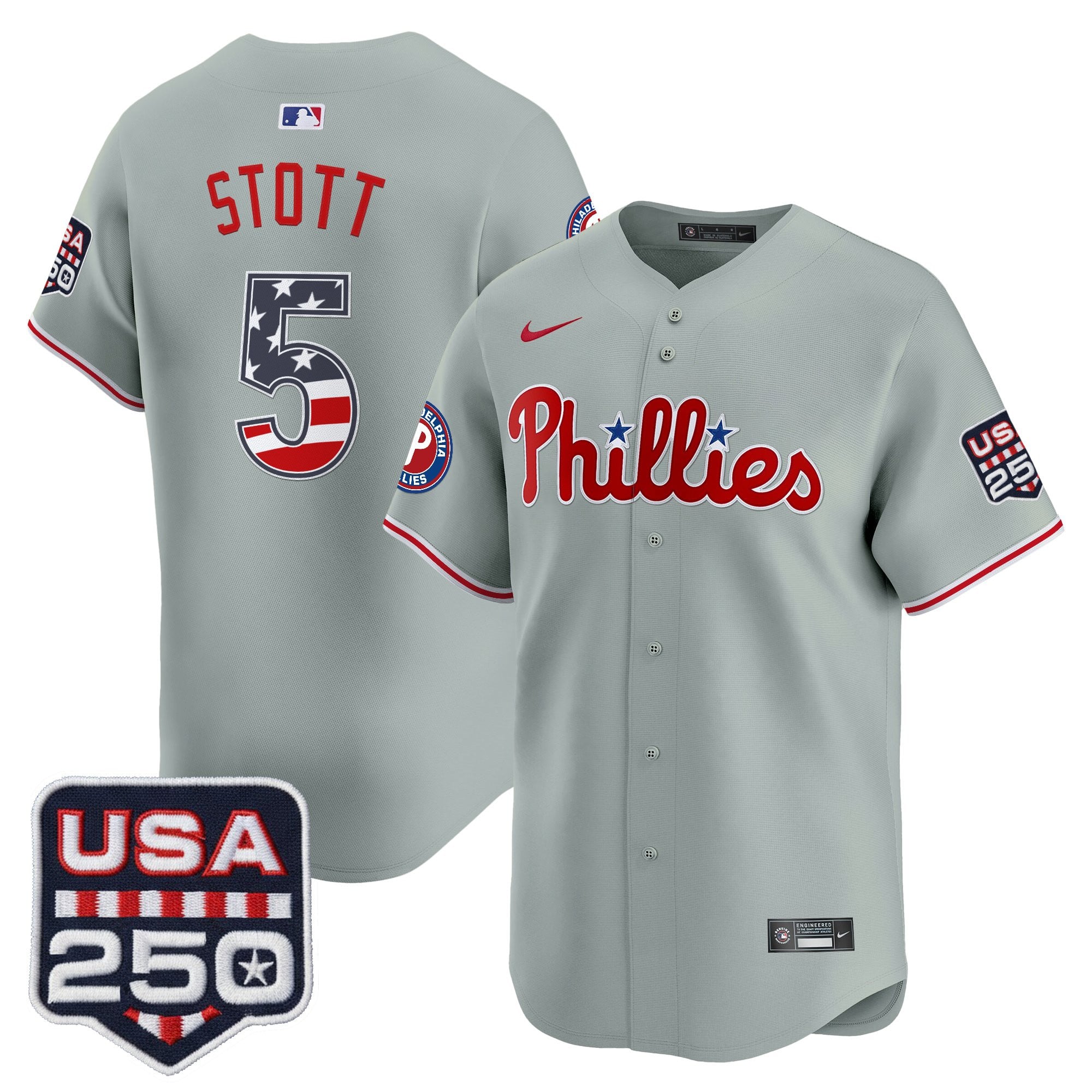 Men's Philadelphia Phillies USA 250 Fourth of July Vapor Premier Limited Jersey - All Stitched