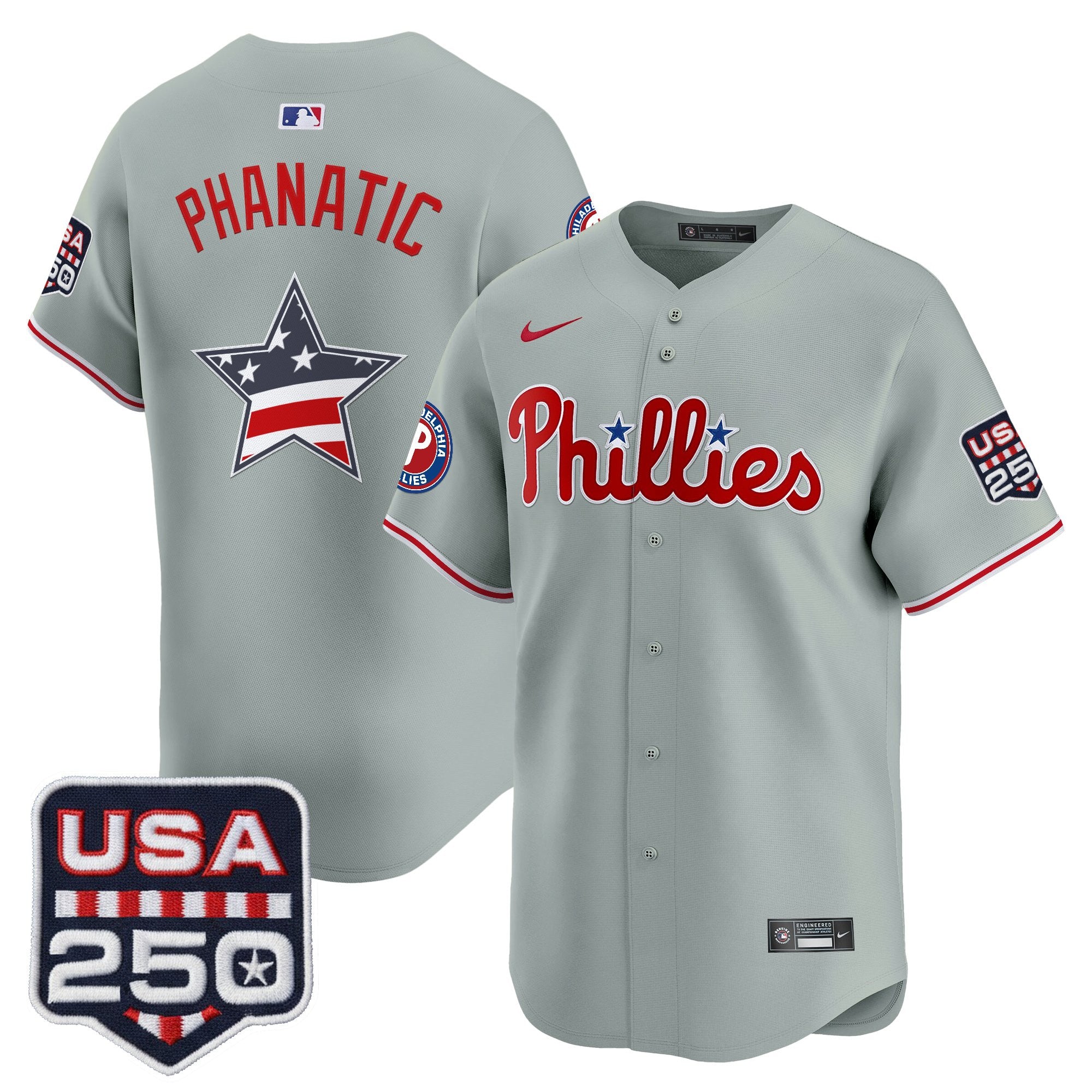 Men's Philadelphia Phillies USA 250 Fourth of July Vapor Premier Limited Jersey - All Stitched