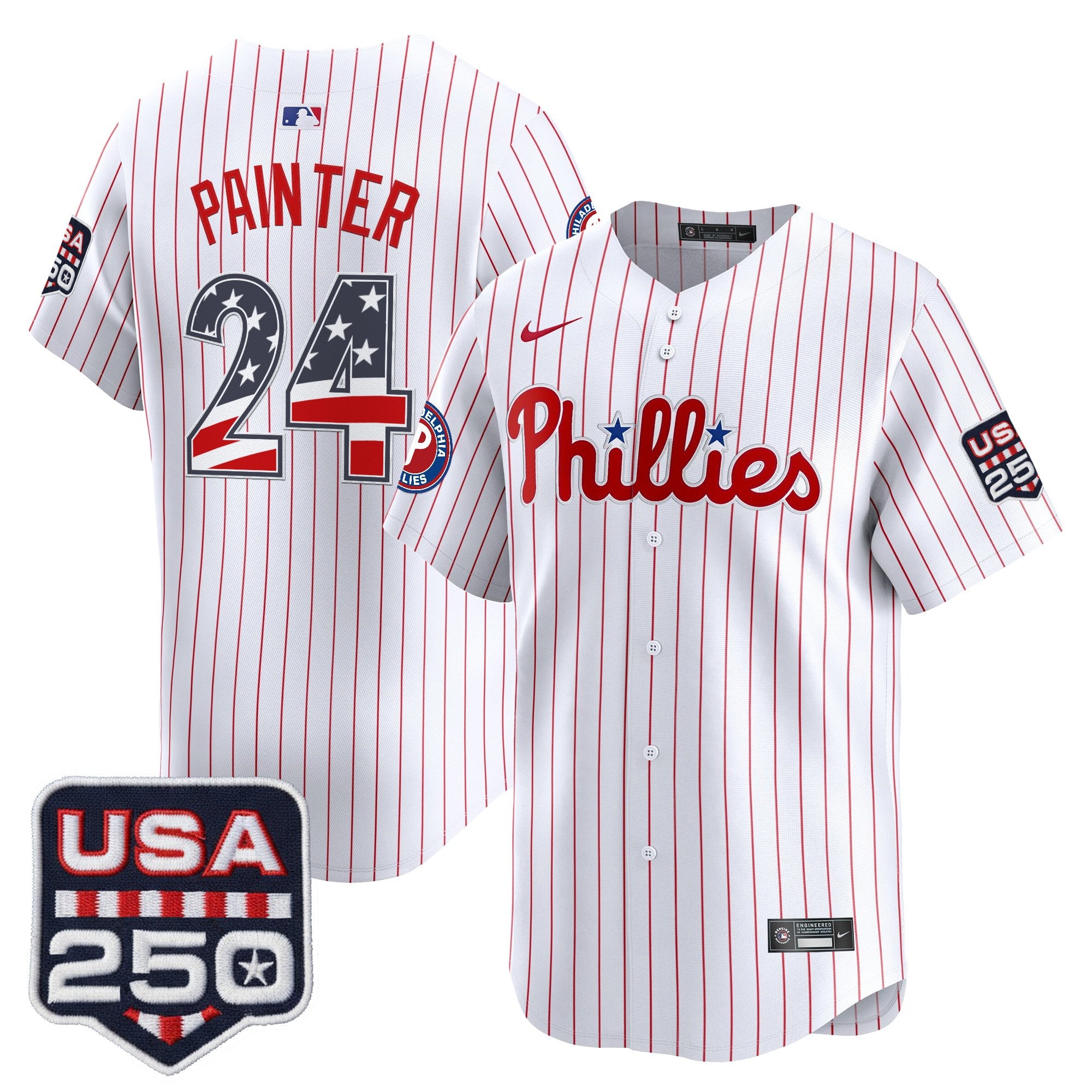 Men's Philadelphia Phillies USA 250 Fourth of July Vapor Premier Limited Jersey - All Stitched