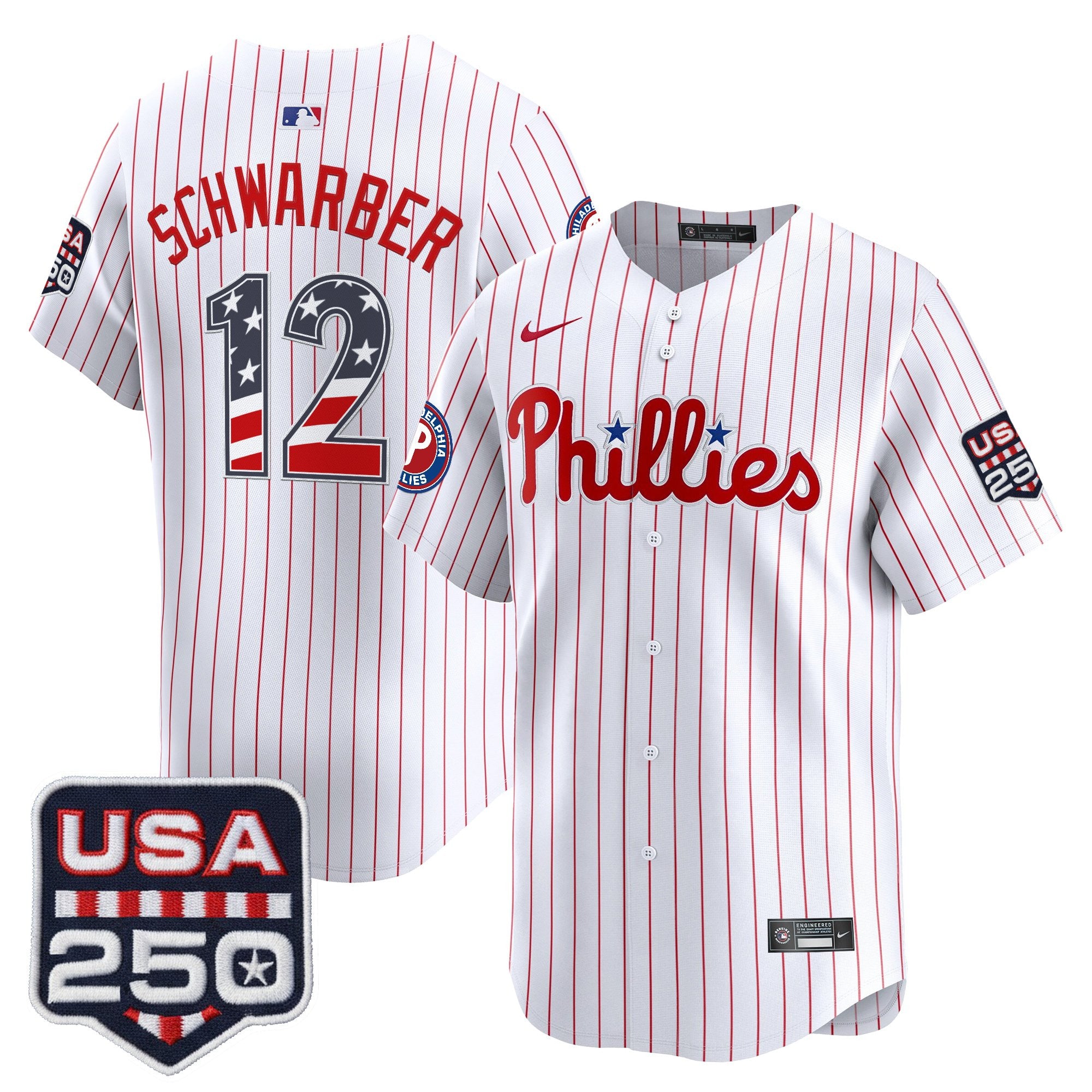 Men's Philadelphia Phillies USA 250 Fourth of July Vapor Premier Limited Jersey - All Stitched