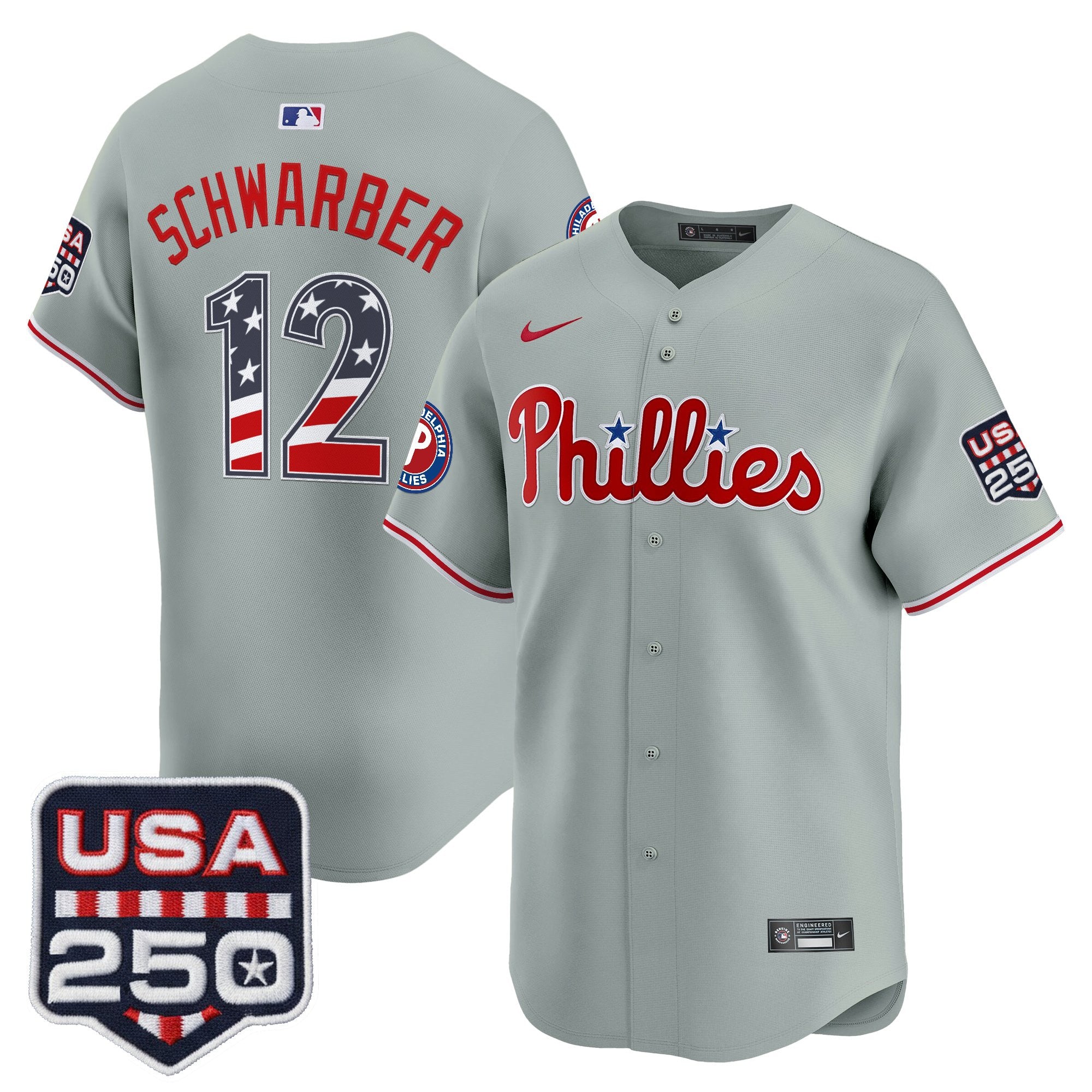 Men's Philadelphia Phillies USA 250 Fourth of July Vapor Premier Limited Jersey - All Stitched