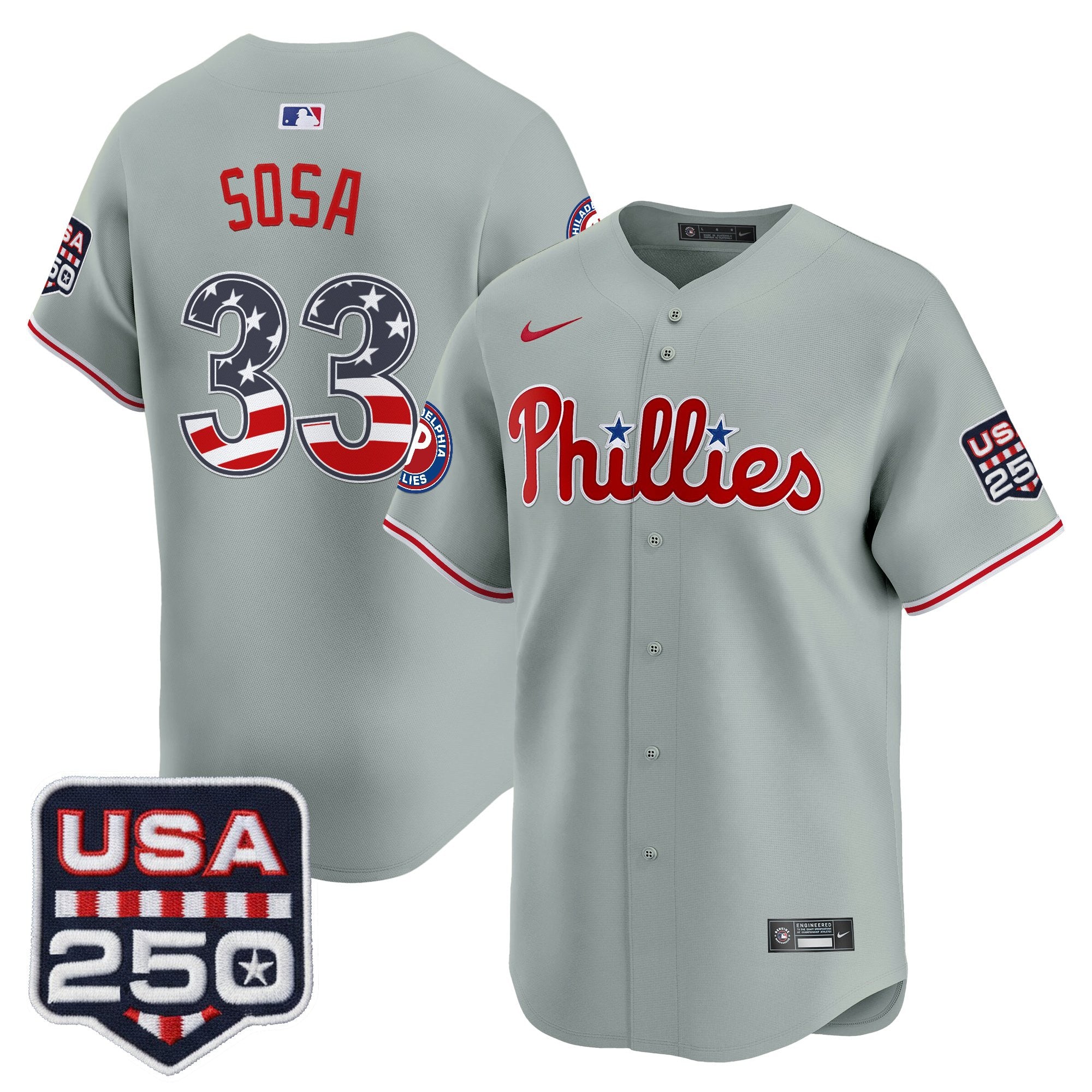 Men's Philadelphia Phillies USA 250 Fourth of July Vapor Premier Limited Jersey - All Stitched