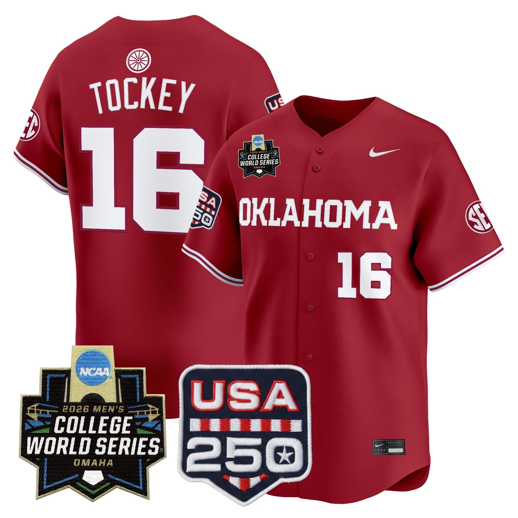 Men's Oklahoma Sooners 2026 World Series Vapor Premier Limited Jersey - 250 America Patch - All Stitched