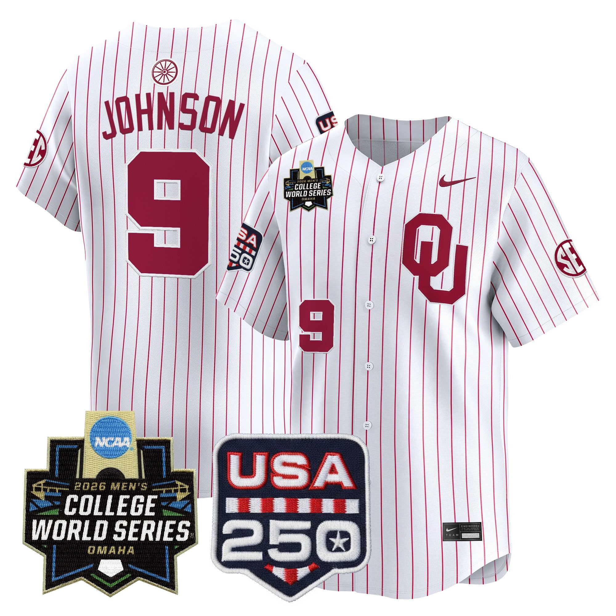 Men's Oklahoma Sooners 2026 World Series Vapor Premier Limited Jersey - 250 America Patch - All Stitched
