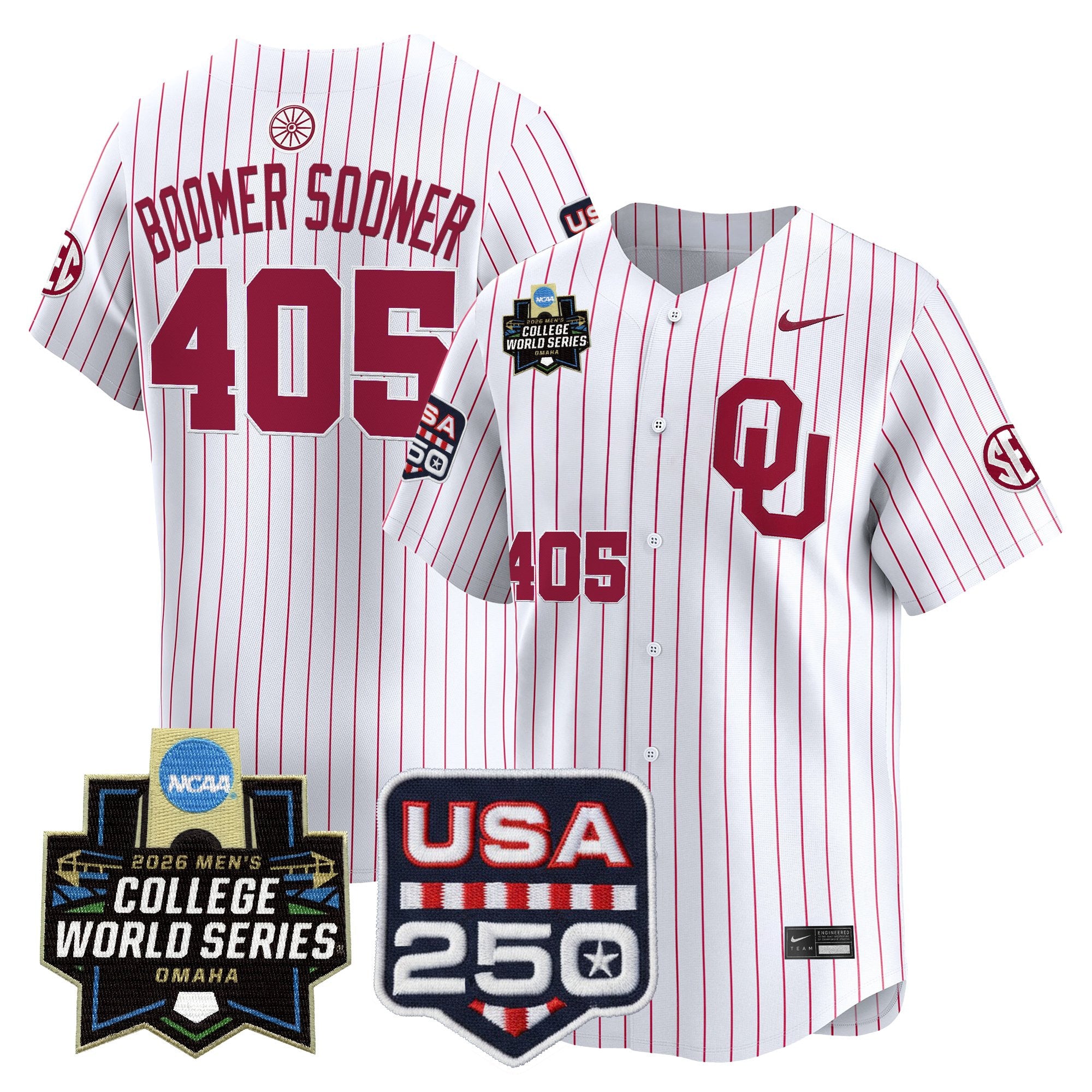 Men's Oklahoma Sooners 2026 World Series Vapor Premier Limited Jersey - 250 America Patch - All Stitched