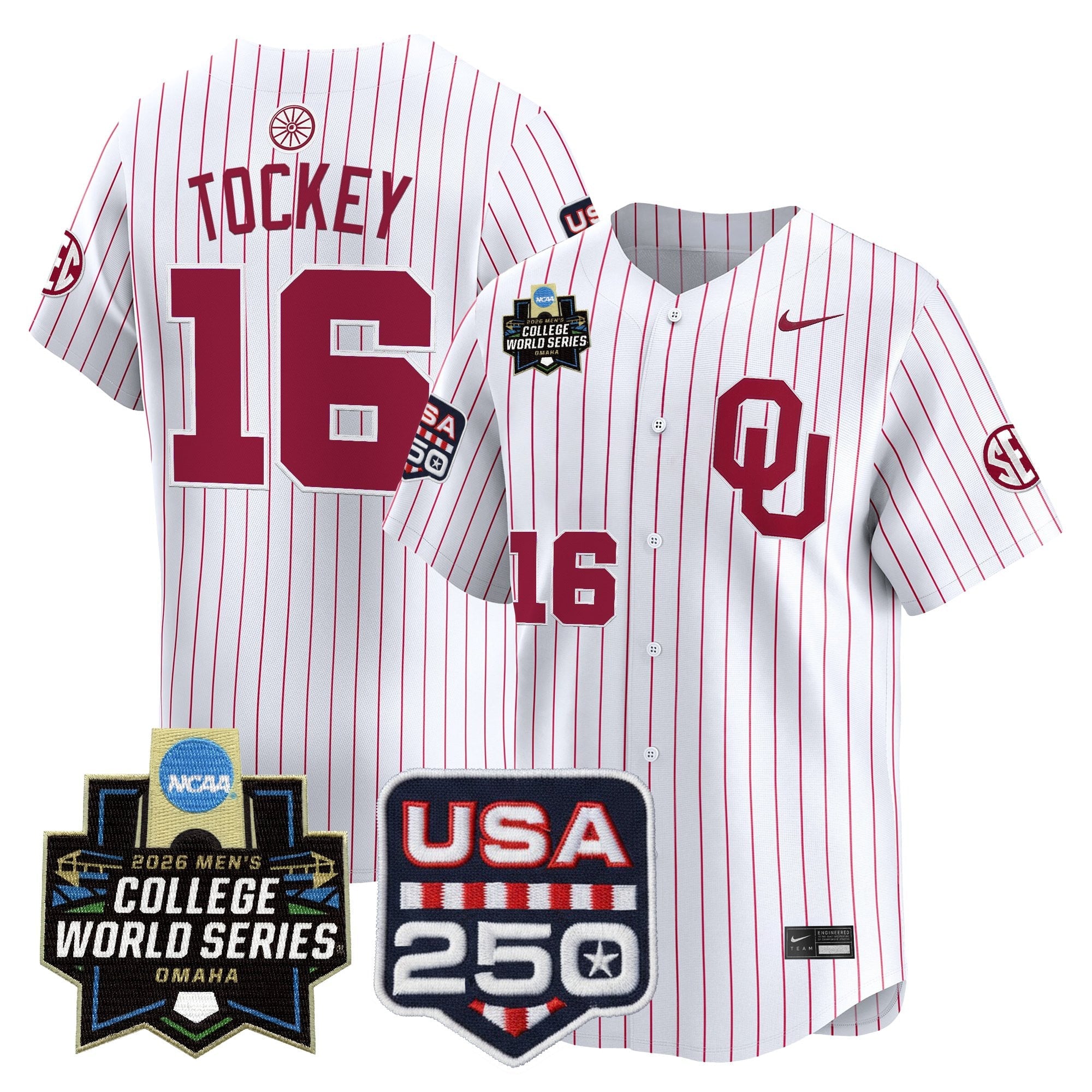 Men's Oklahoma Sooners 2026 World Series Vapor Premier Limited Jersey - 250 America Patch - All Stitched
