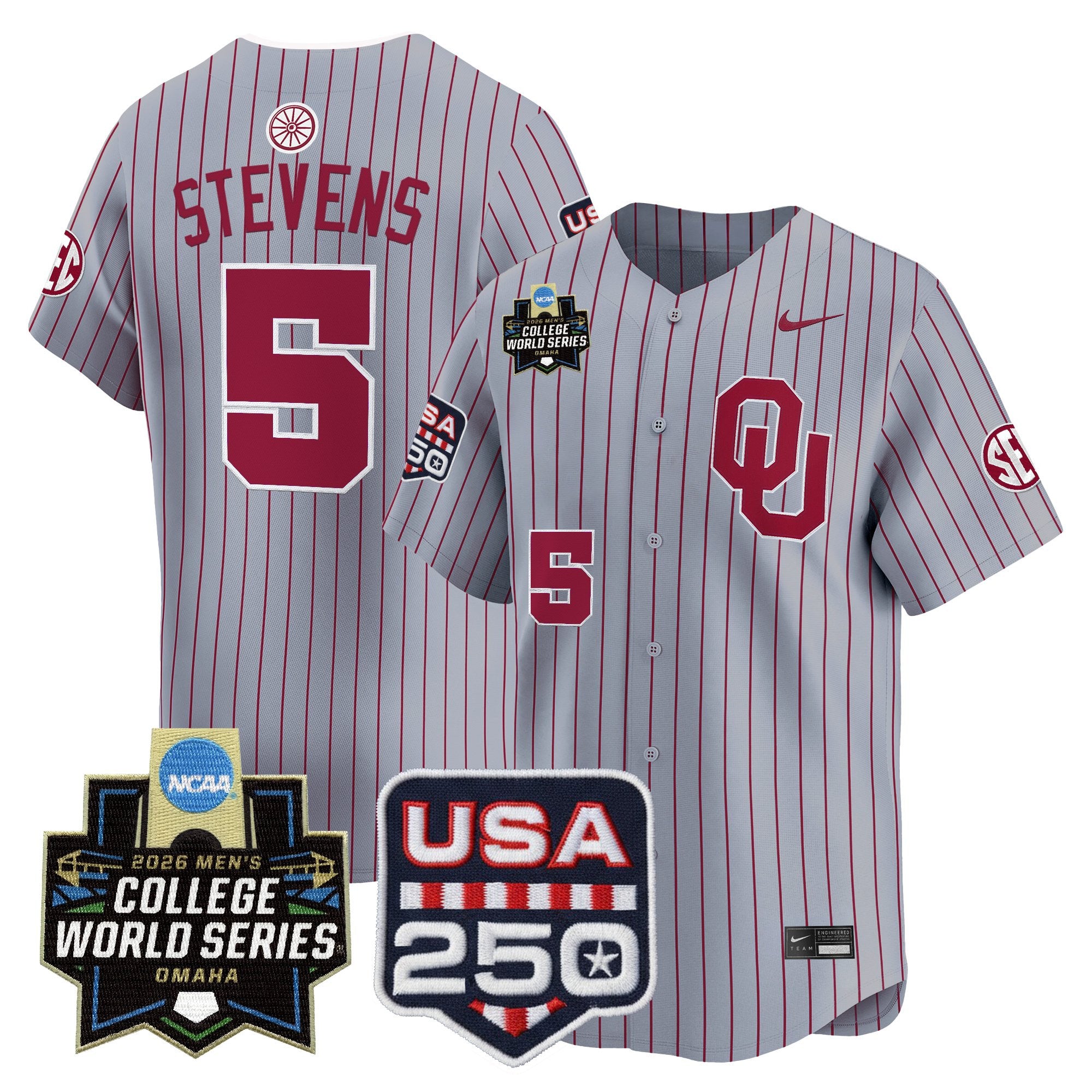 Men's Oklahoma Sooners 2026 World Series Vapor Premier Limited Jersey - 250 America Patch - All Stitched