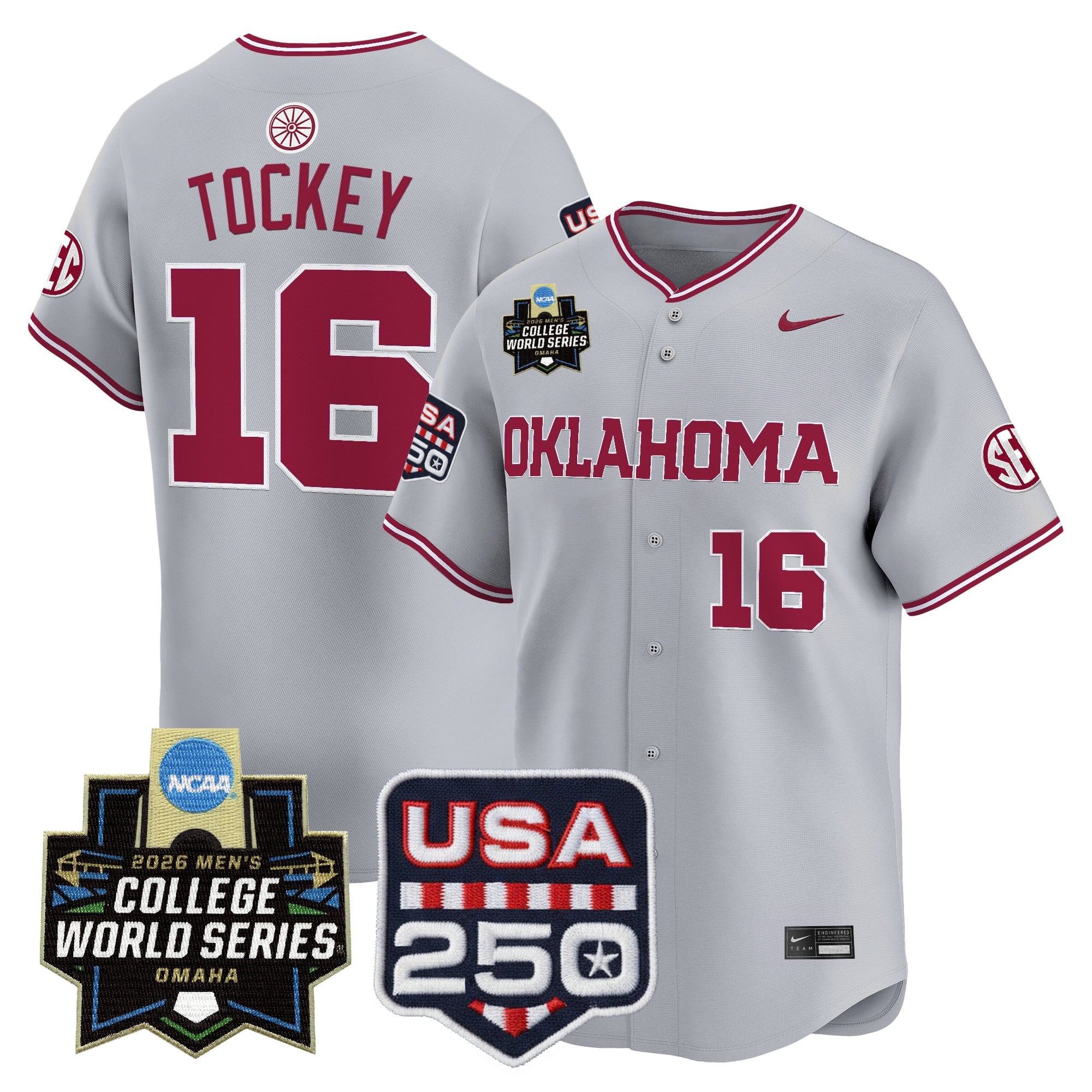 Men's Oklahoma Sooners 2026 World Series Vapor Premier Limited Jersey - 250 America Patch - All Stitched