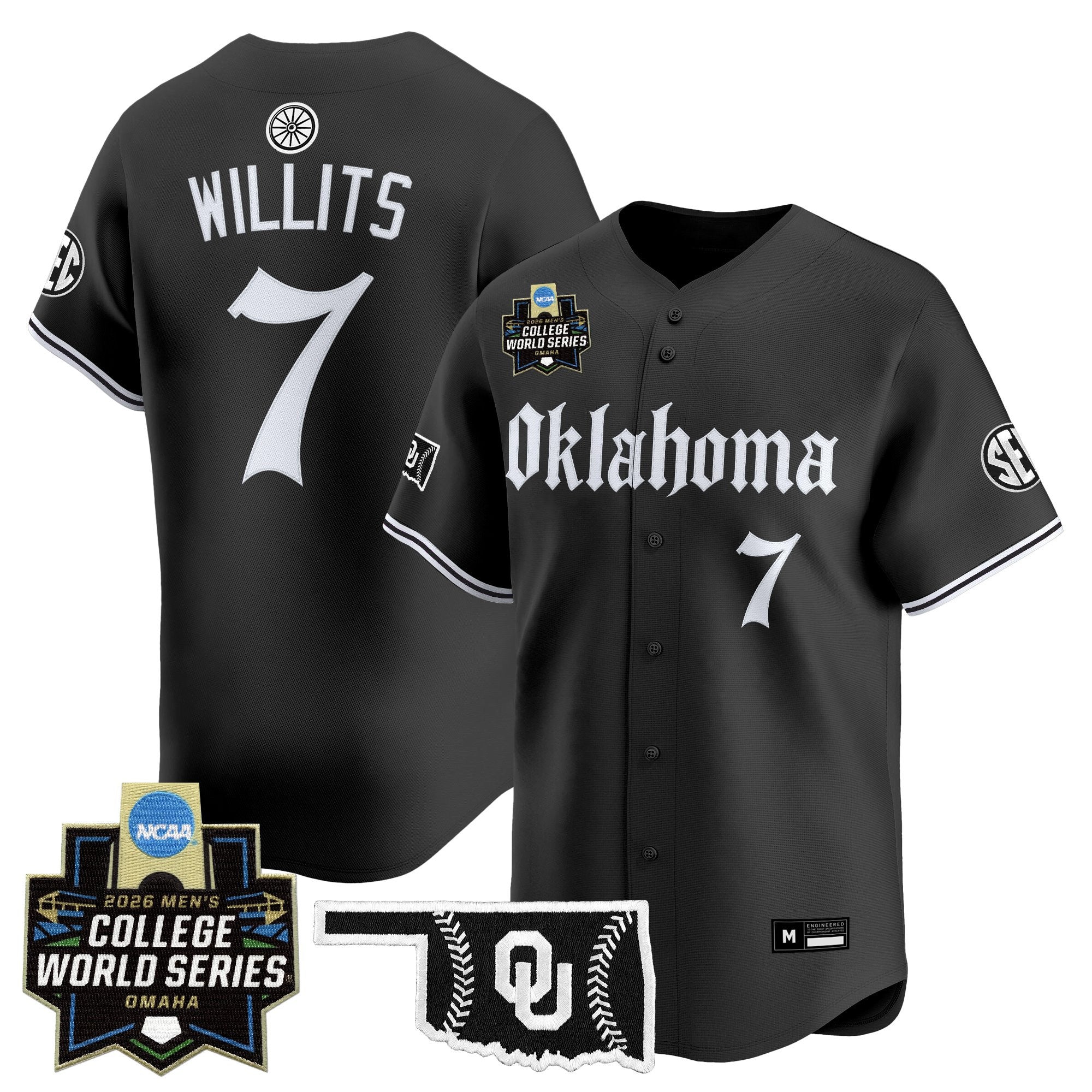 Men's Oklahoma Sooners 2026 World Series Vapor Premier Limited Jersey - Gothic Edition - All Stitched