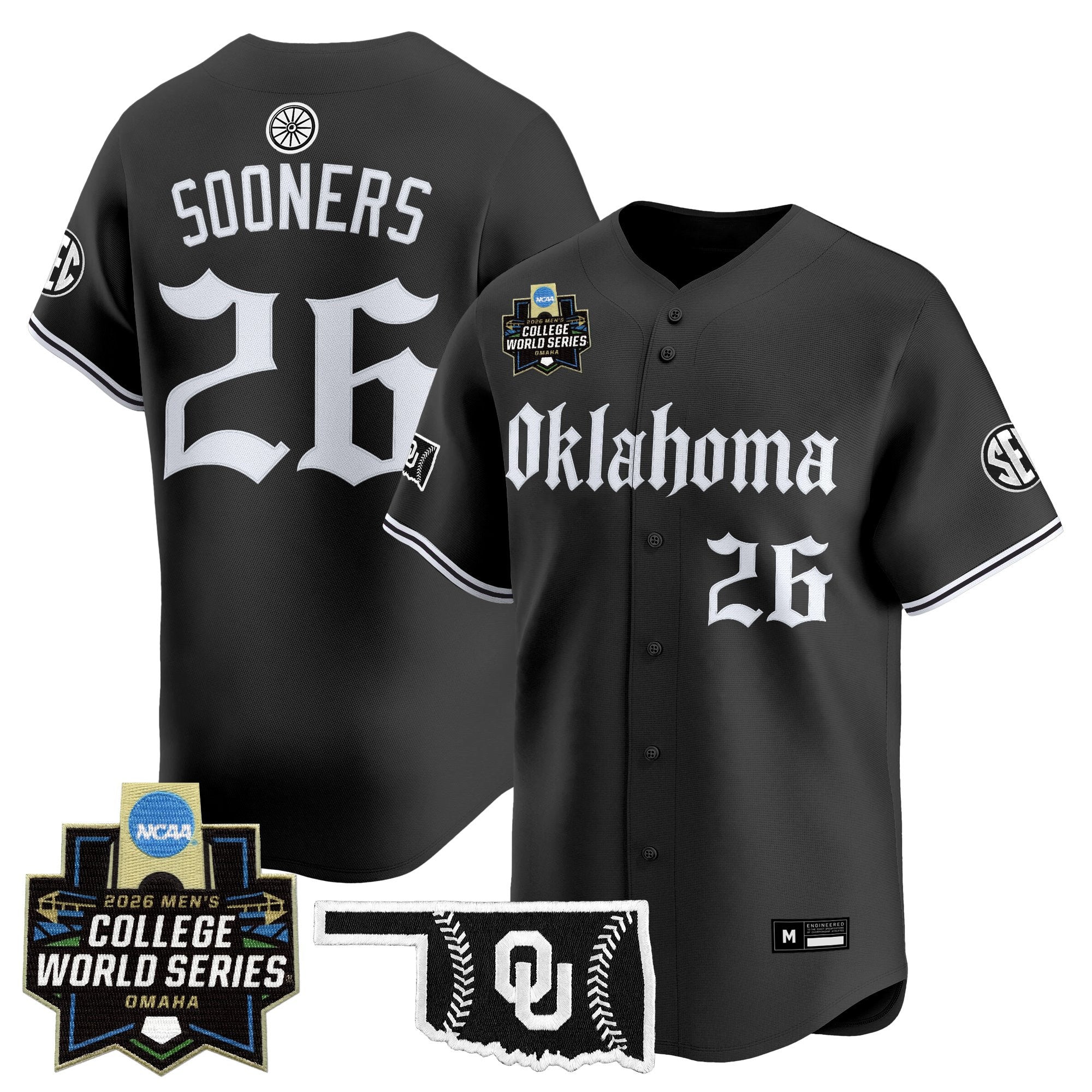 Men's Oklahoma Sooners 2026 World Series Vapor Premier Limited Jersey - Gothic Edition - All Stitched