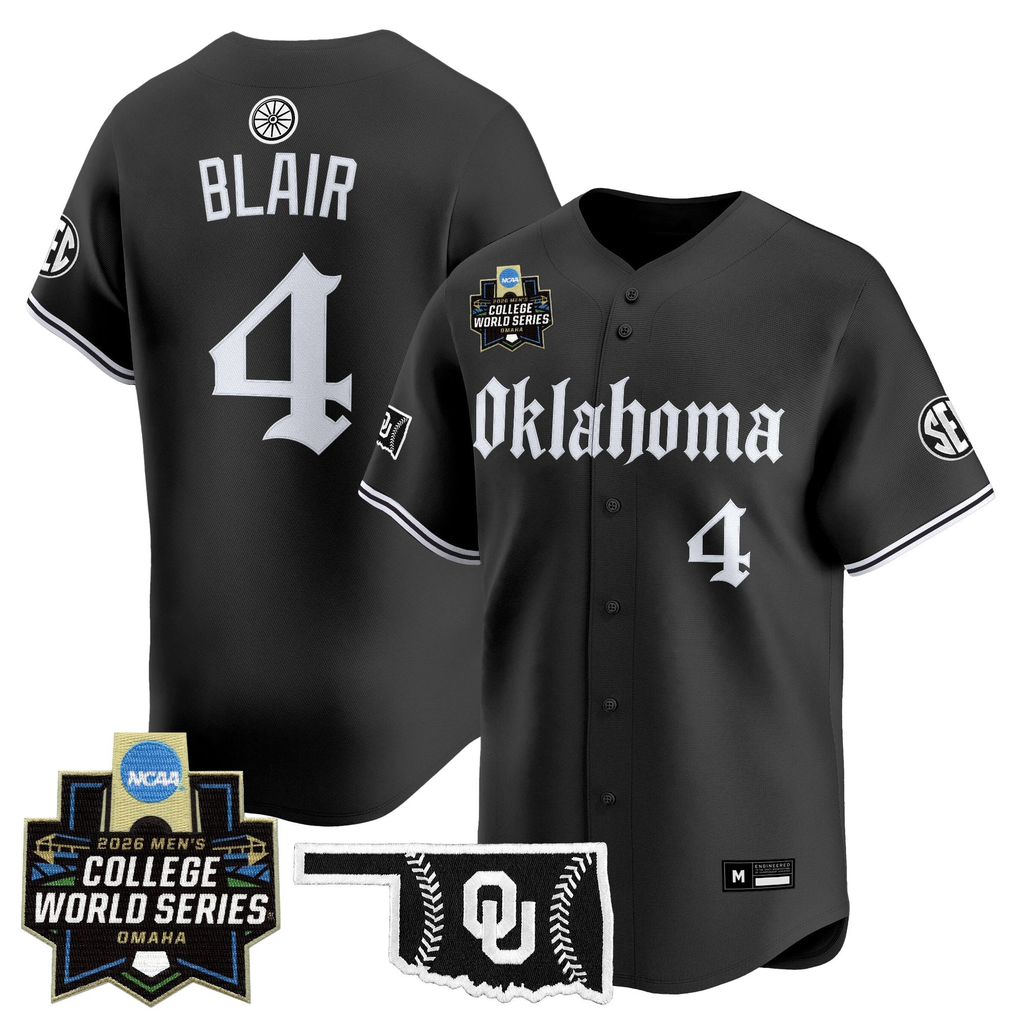 Men's Oklahoma Sooners 2026 World Series Vapor Premier Limited Jersey - Gothic Edition - All Stitched
