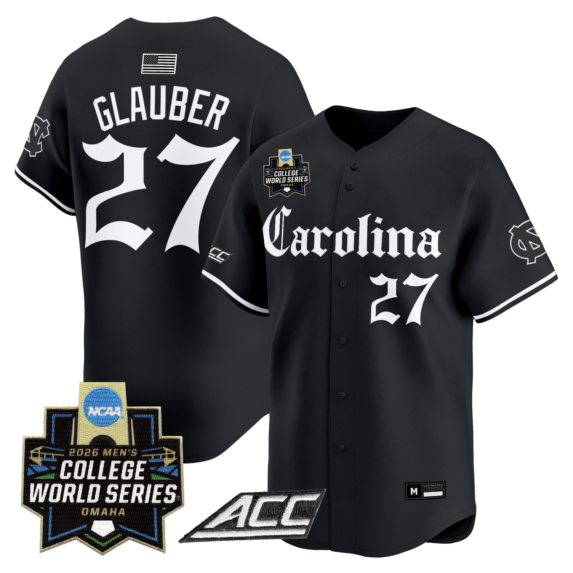 Men's North Carolina Tar Heels 2026 World Series Vapor Premier Limited Jersey - Gothic Edition - All Stitched