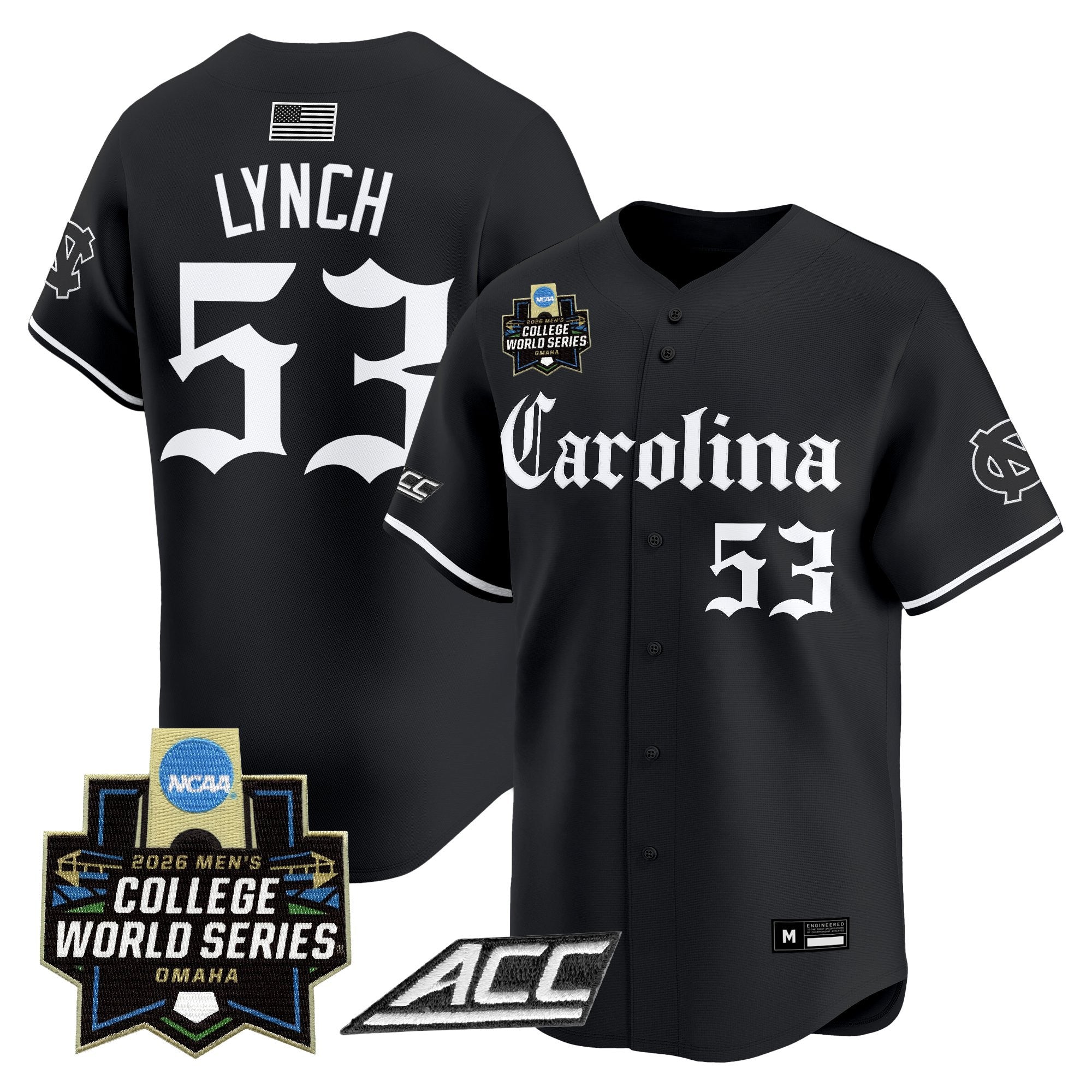 Men's North Carolina Tar Heels 2026 World Series Vapor Premier Limited Jersey - Gothic Edition - All Stitched