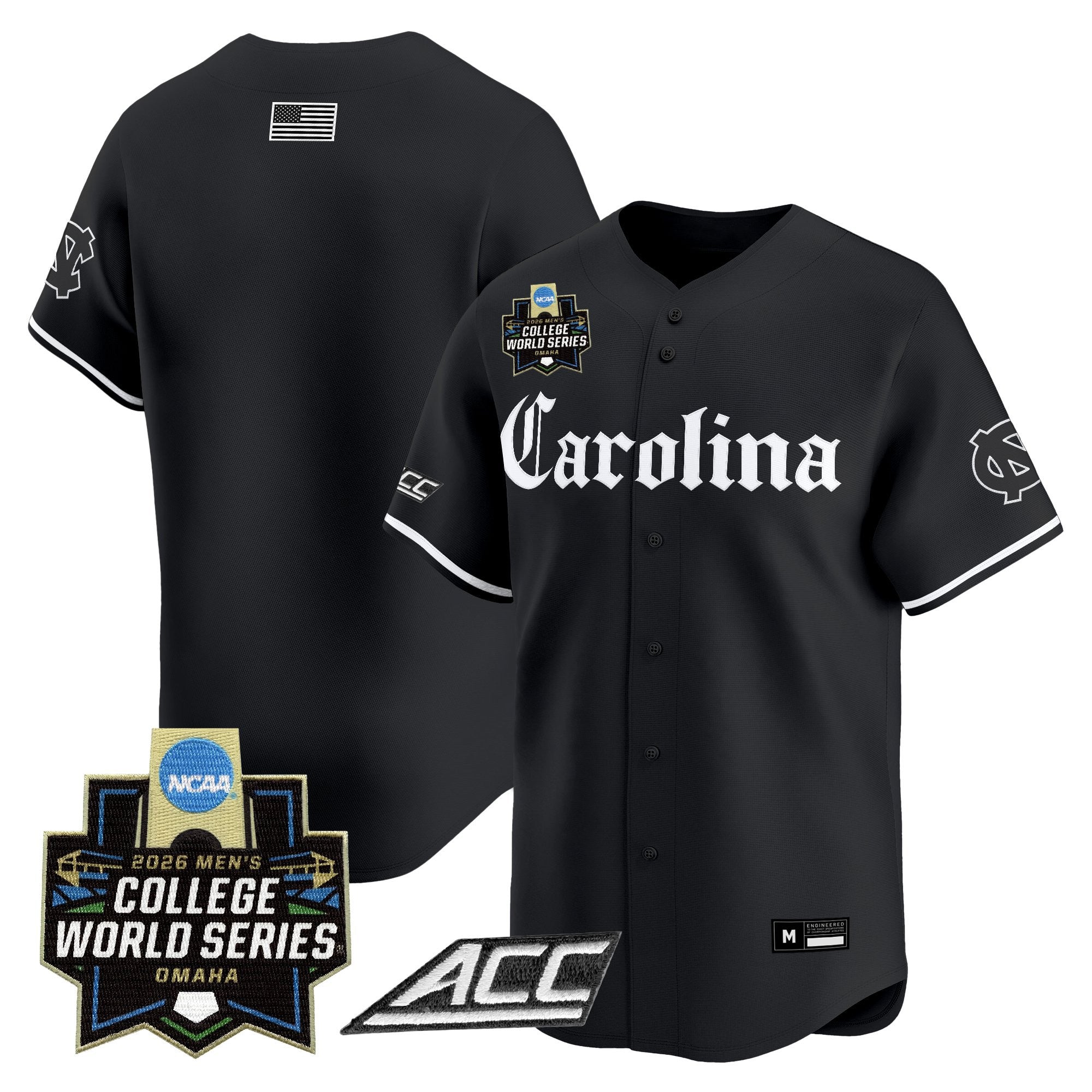 Men's North Carolina Tar Heels 2026 World Series Vapor Premier Limited Jersey - Gothic Edition - All Stitched