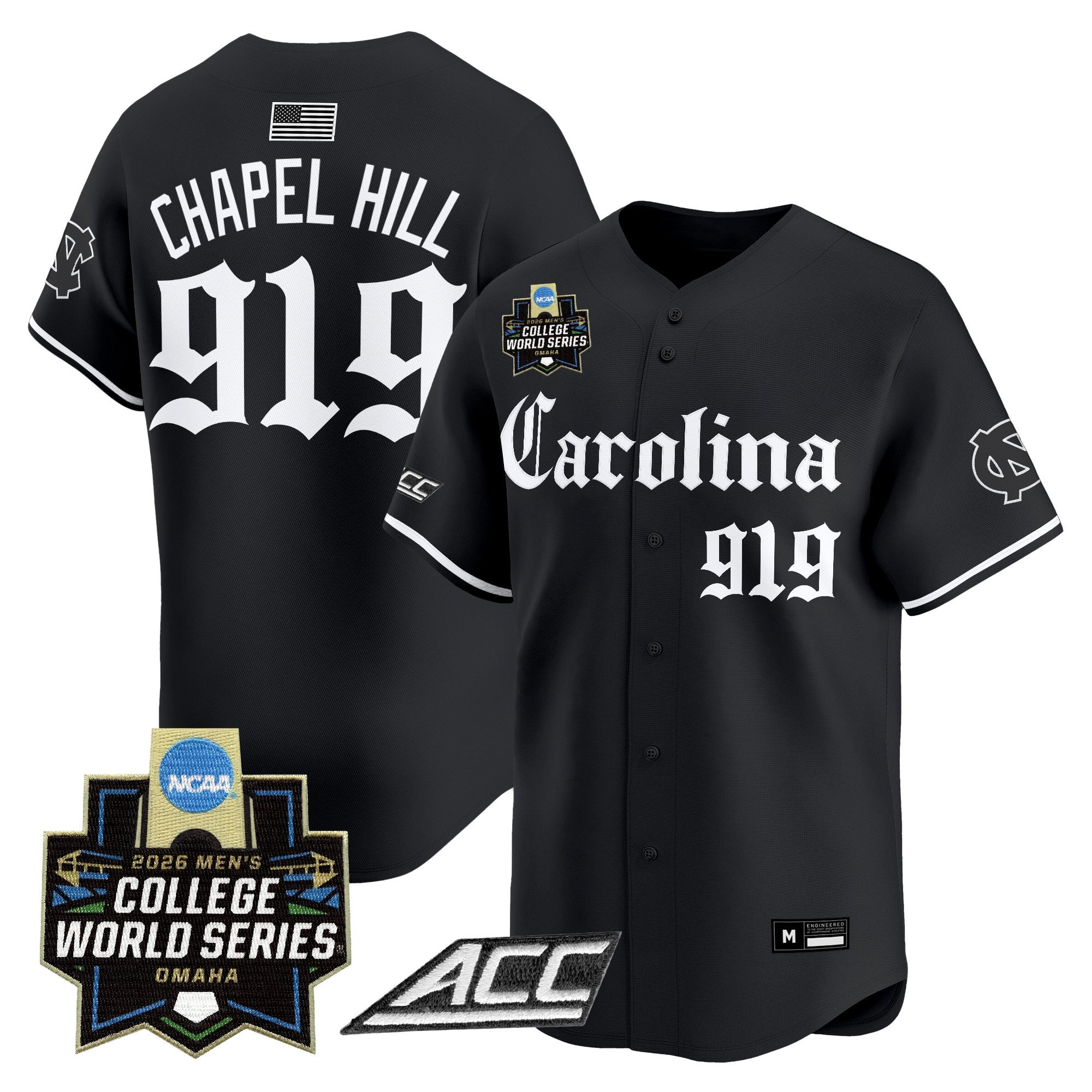 Men's North Carolina Tar Heels 2026 World Series Vapor Premier Limited Jersey - Gothic Edition - All Stitched
