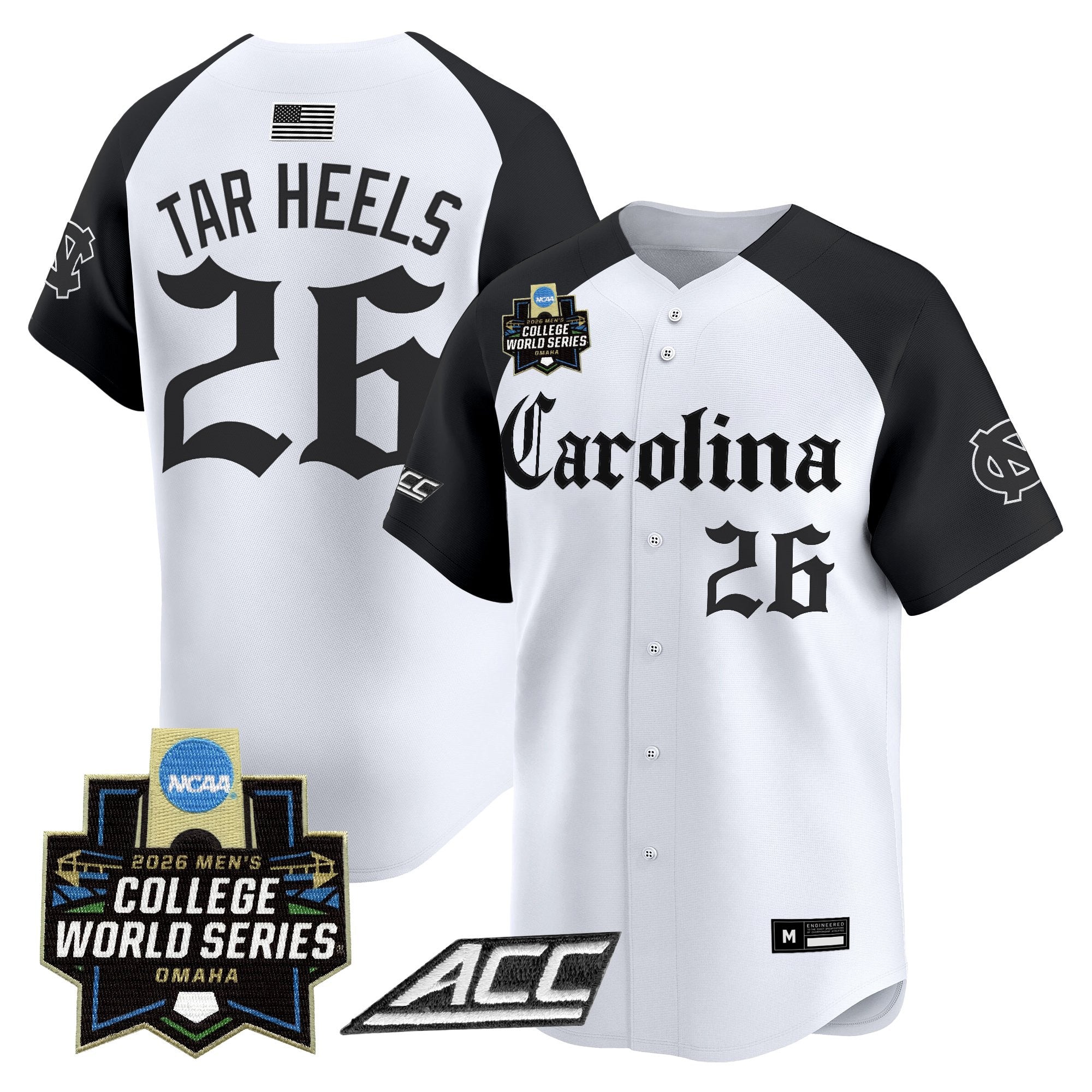 Men's North Carolina Tar Heels 2026 World Series Vapor Premier Limited Jersey - Gothic Edition - All Stitched