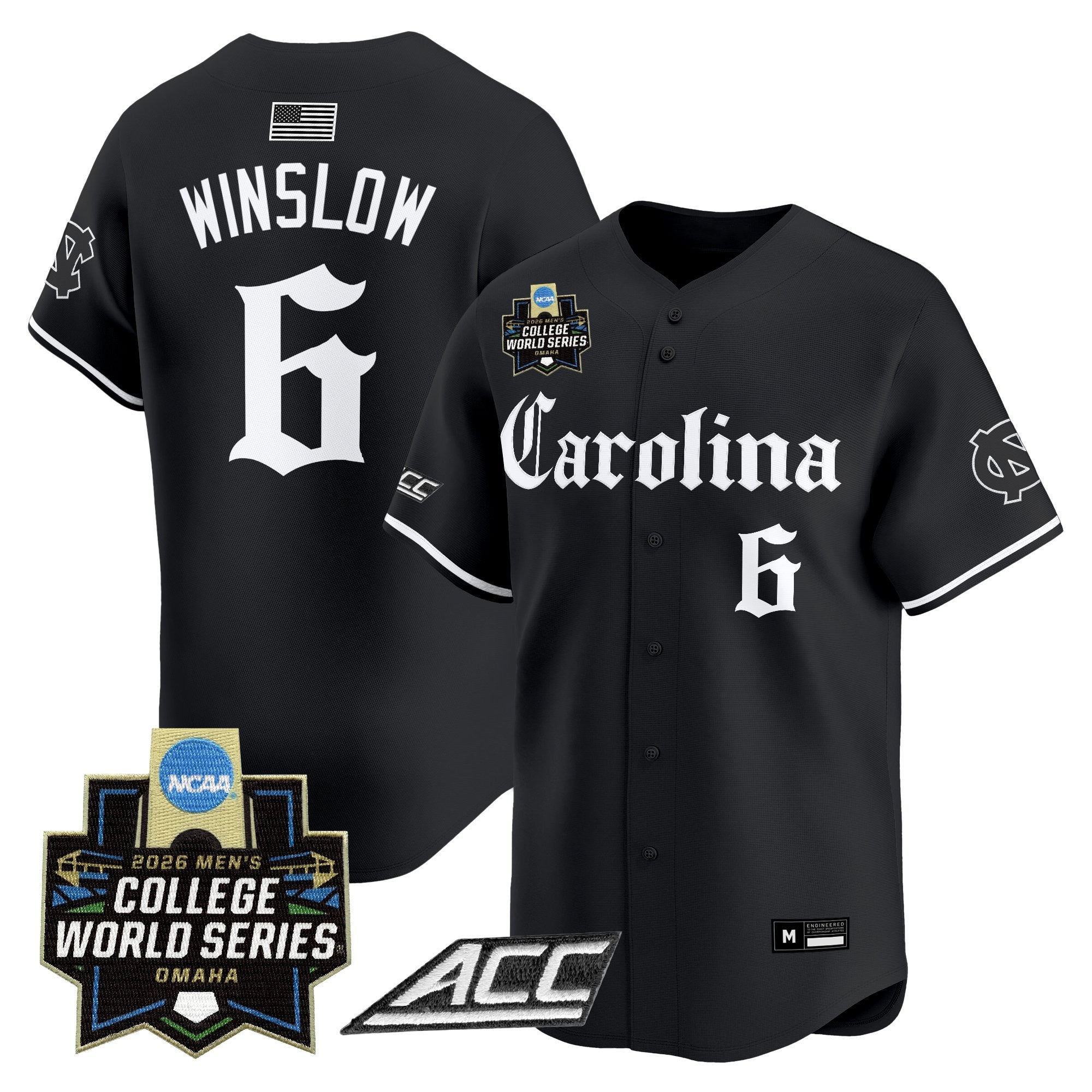 Men's North Carolina Tar Heels 2026 World Series Vapor Premier Limited Jersey - Gothic Edition - All Stitched