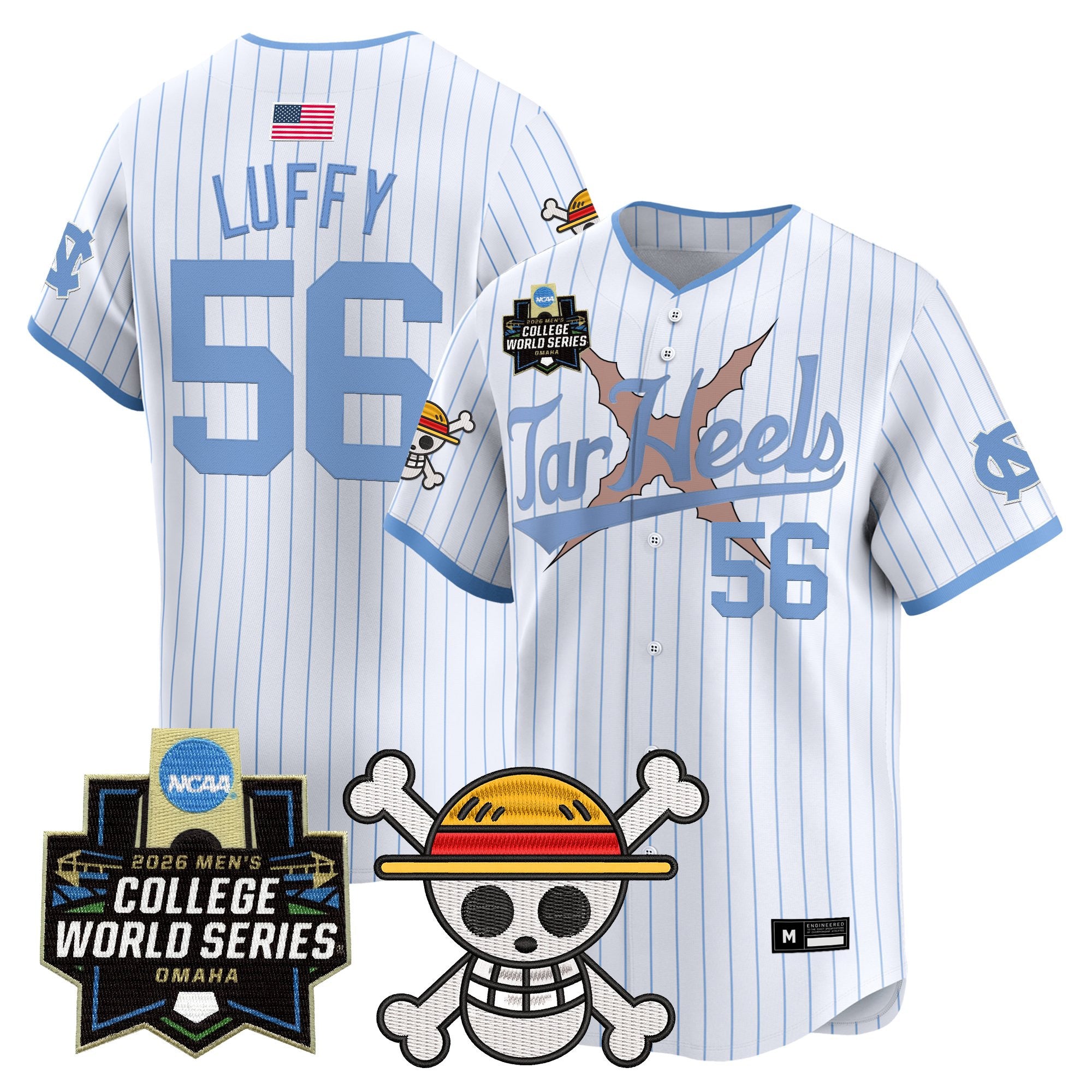 Men's North Carolina Tar Heels 2026 World Series x One Piece Vapor Premier Limited Jersey - All Stitched