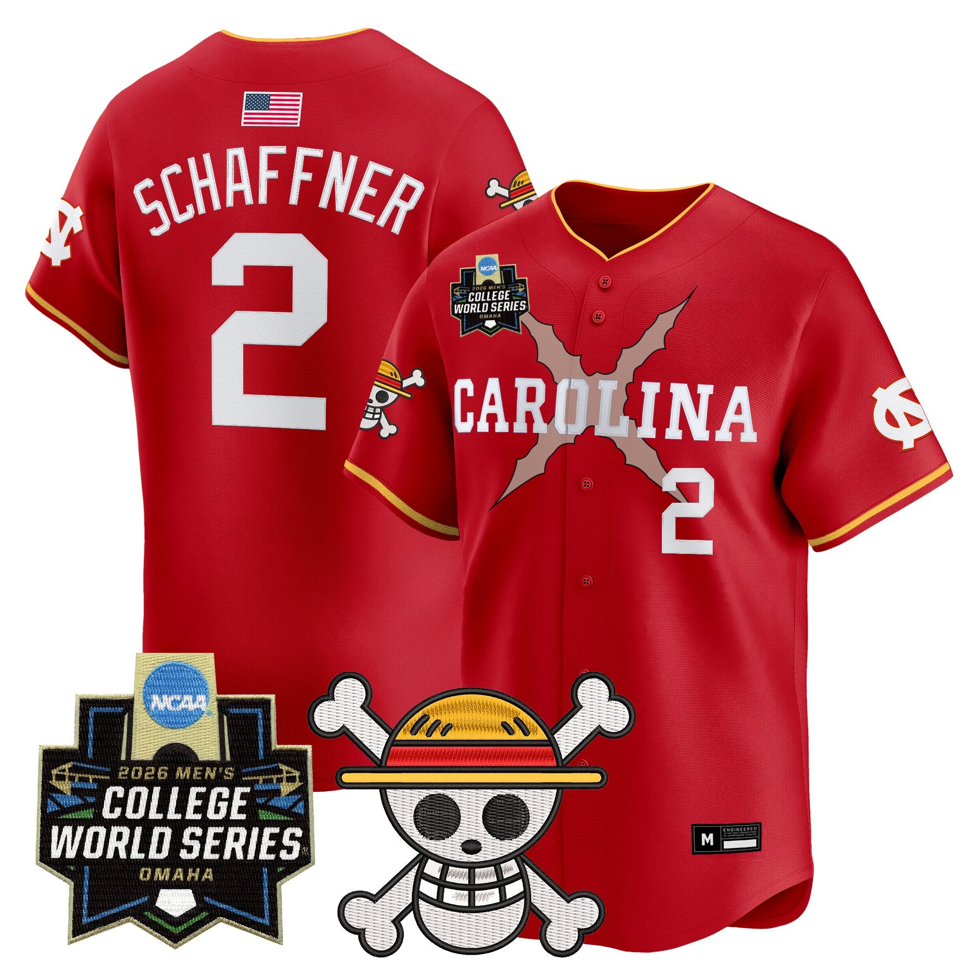 Men's North Carolina Tar Heels 2026 World Series x One Piece Vapor Premier Limited Jersey - All Stitched