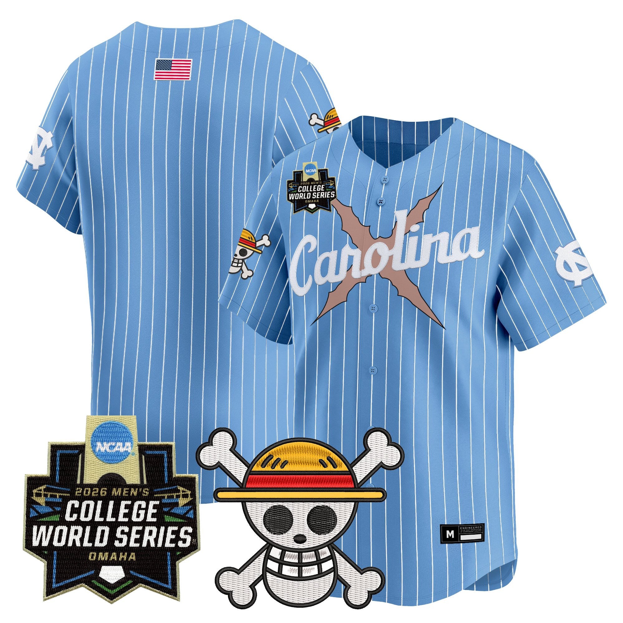 Men's North Carolina Tar Heels 2026 World Series x One Piece Vapor Premier Limited Jersey - All Stitched