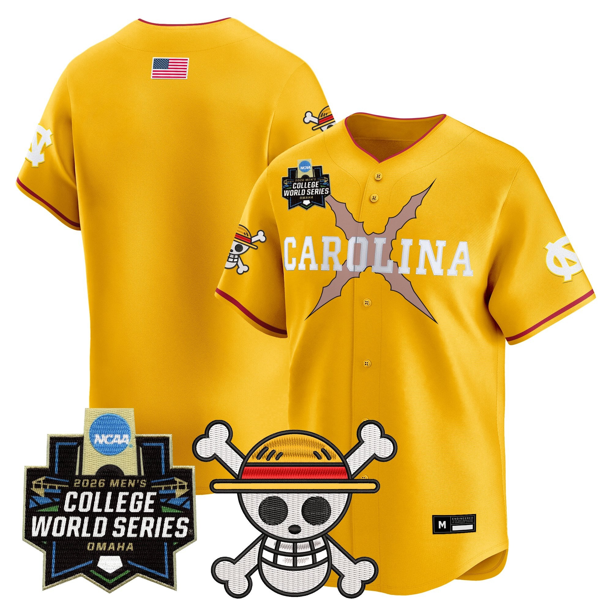 Men's North Carolina Tar Heels 2026 World Series x One Piece Vapor Premier Limited Jersey - All Stitched