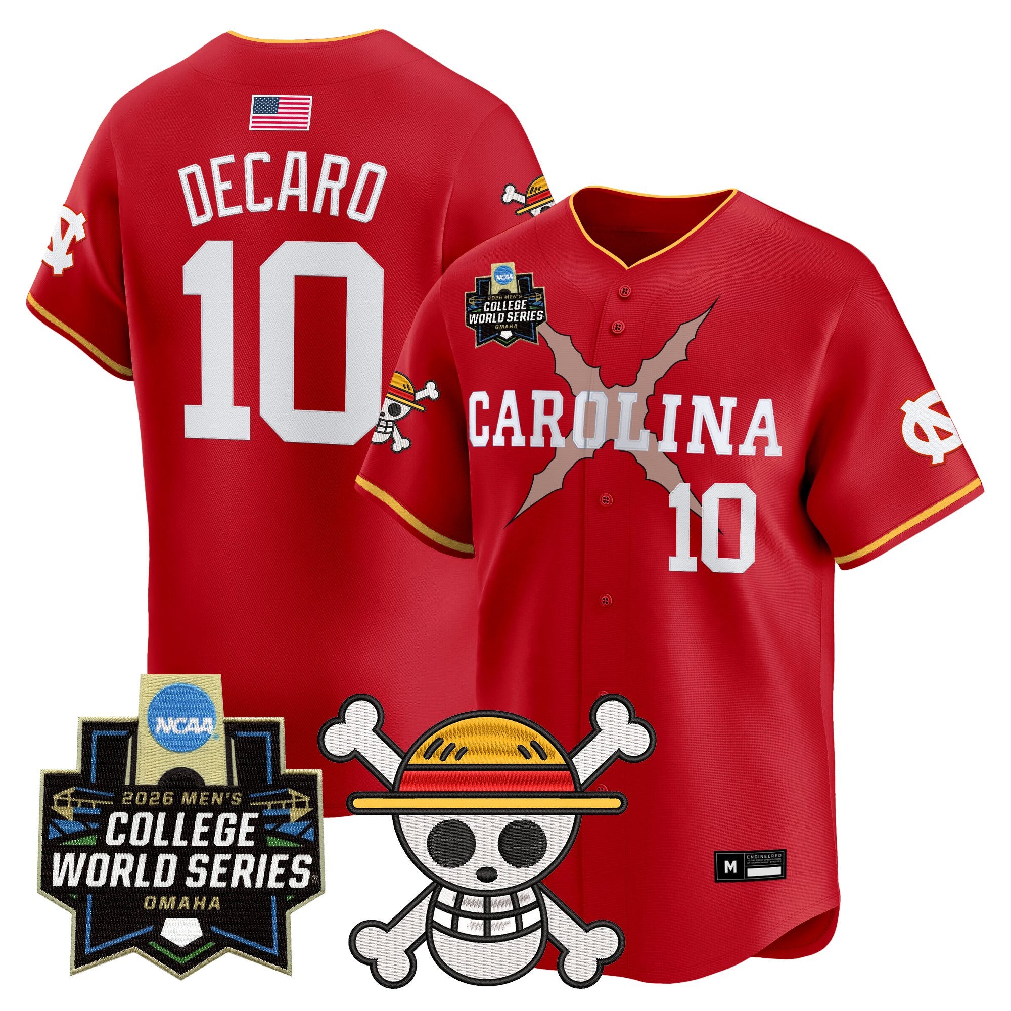 Men's North Carolina Tar Heels 2026 World Series x One Piece Vapor Premier Limited Jersey - All Stitched