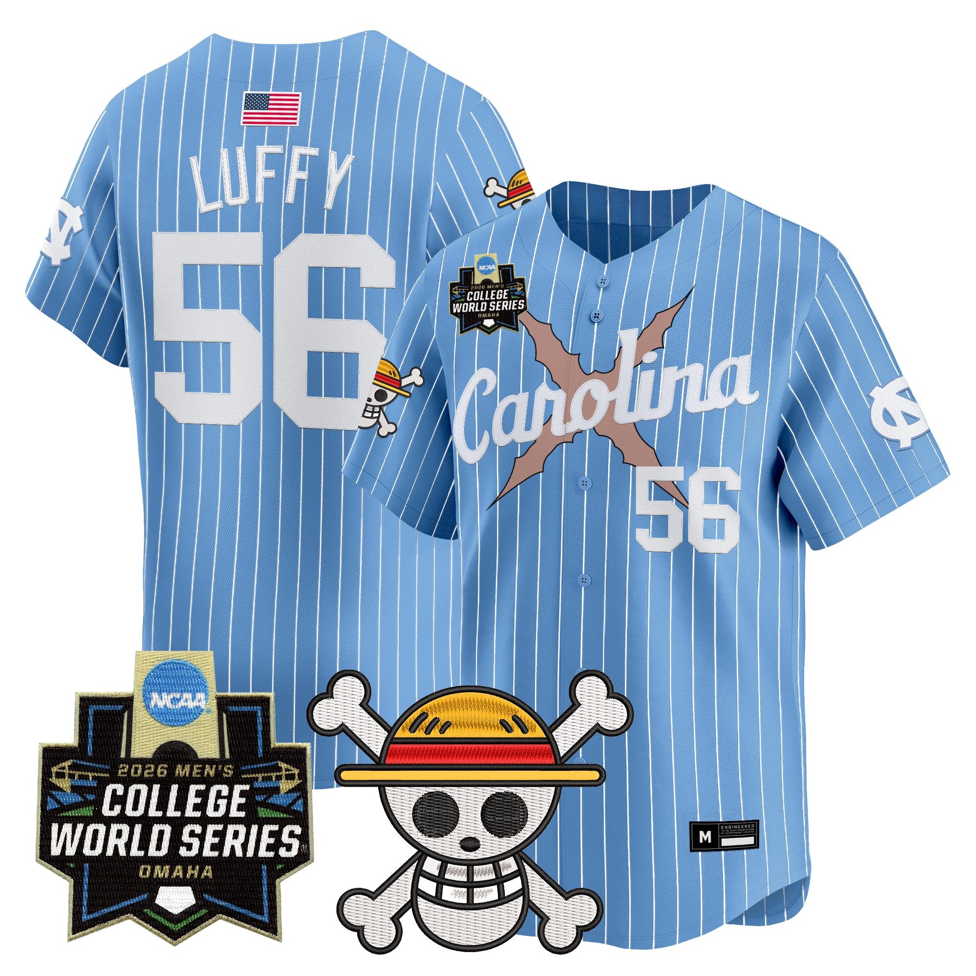 Men's North Carolina Tar Heels 2026 World Series x One Piece Vapor Premier Limited Jersey - All Stitched