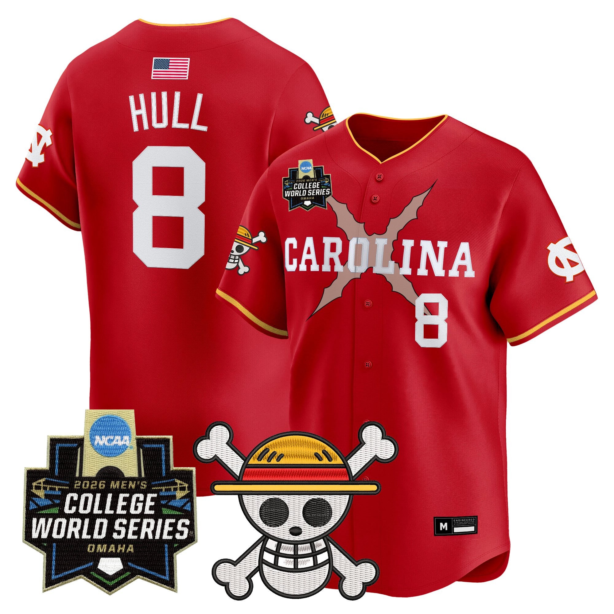 Men's North Carolina Tar Heels 2026 World Series x One Piece Vapor Premier Limited Jersey - All Stitched