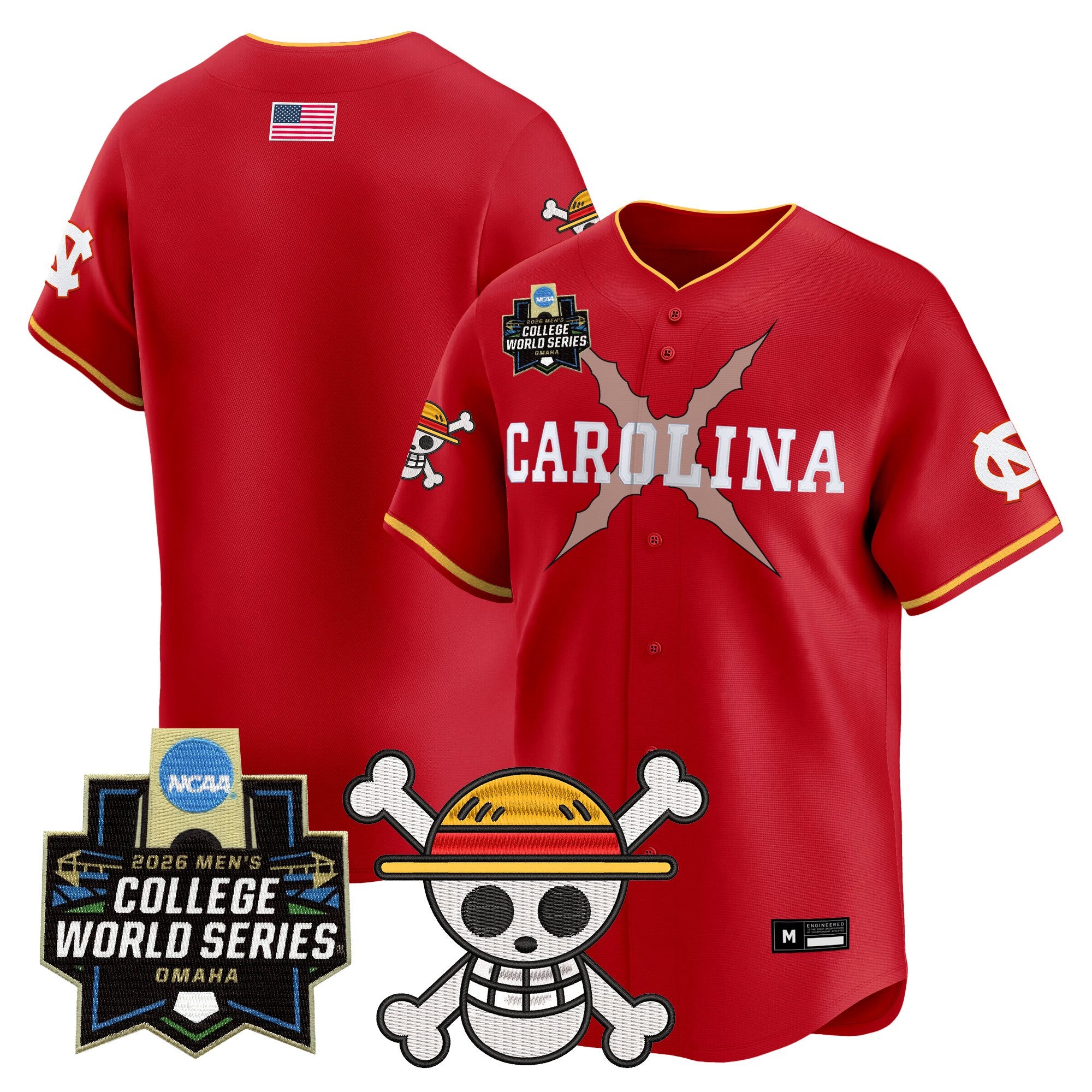 Men's North Carolina Tar Heels 2026 World Series x One Piece Vapor Premier Limited Jersey - All Stitched