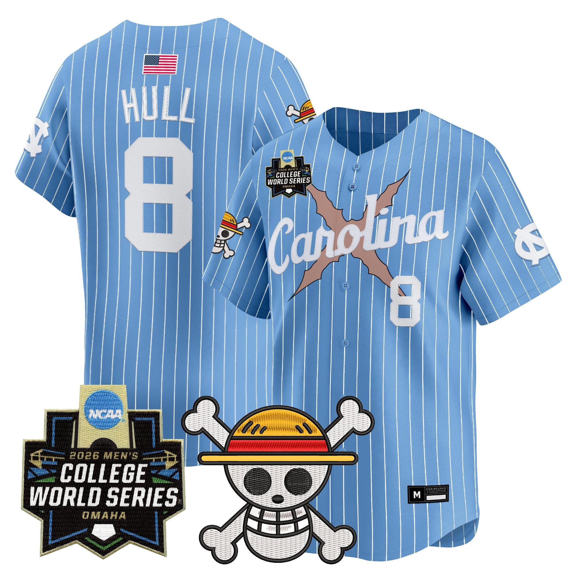 Men's North Carolina Tar Heels 2026 World Series x One Piece Vapor Premier Limited Jersey - All Stitched