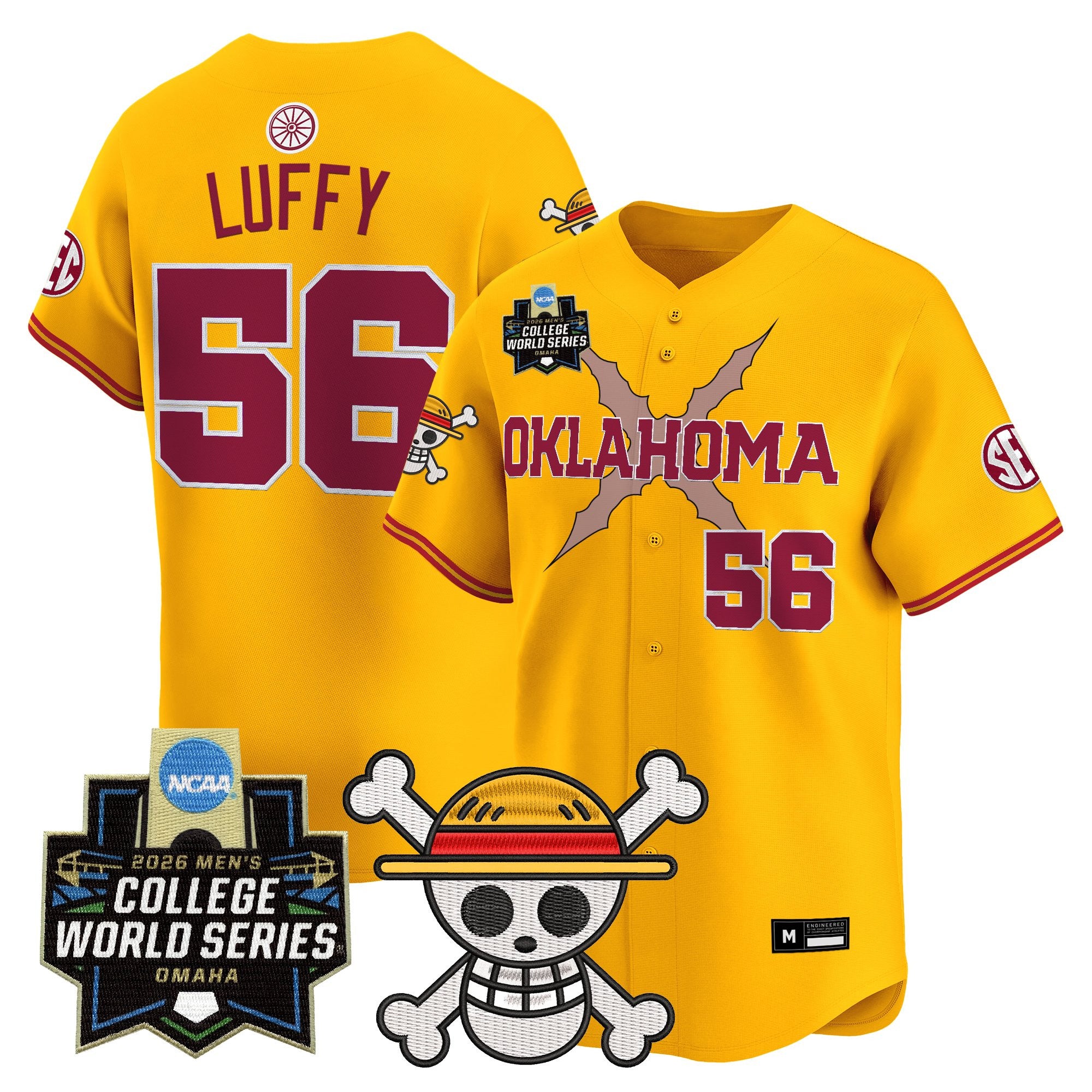Men's Oklahoma Sooners 2026 World Series x One Piece Vapor Premier Limited Jersey - All Stitched