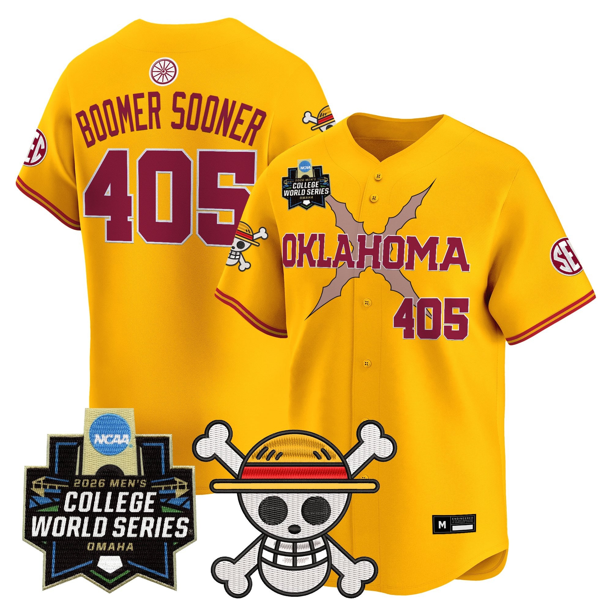 Men's Oklahoma Sooners 2026 World Series x One Piece Vapor Premier Limited Jersey - All Stitched