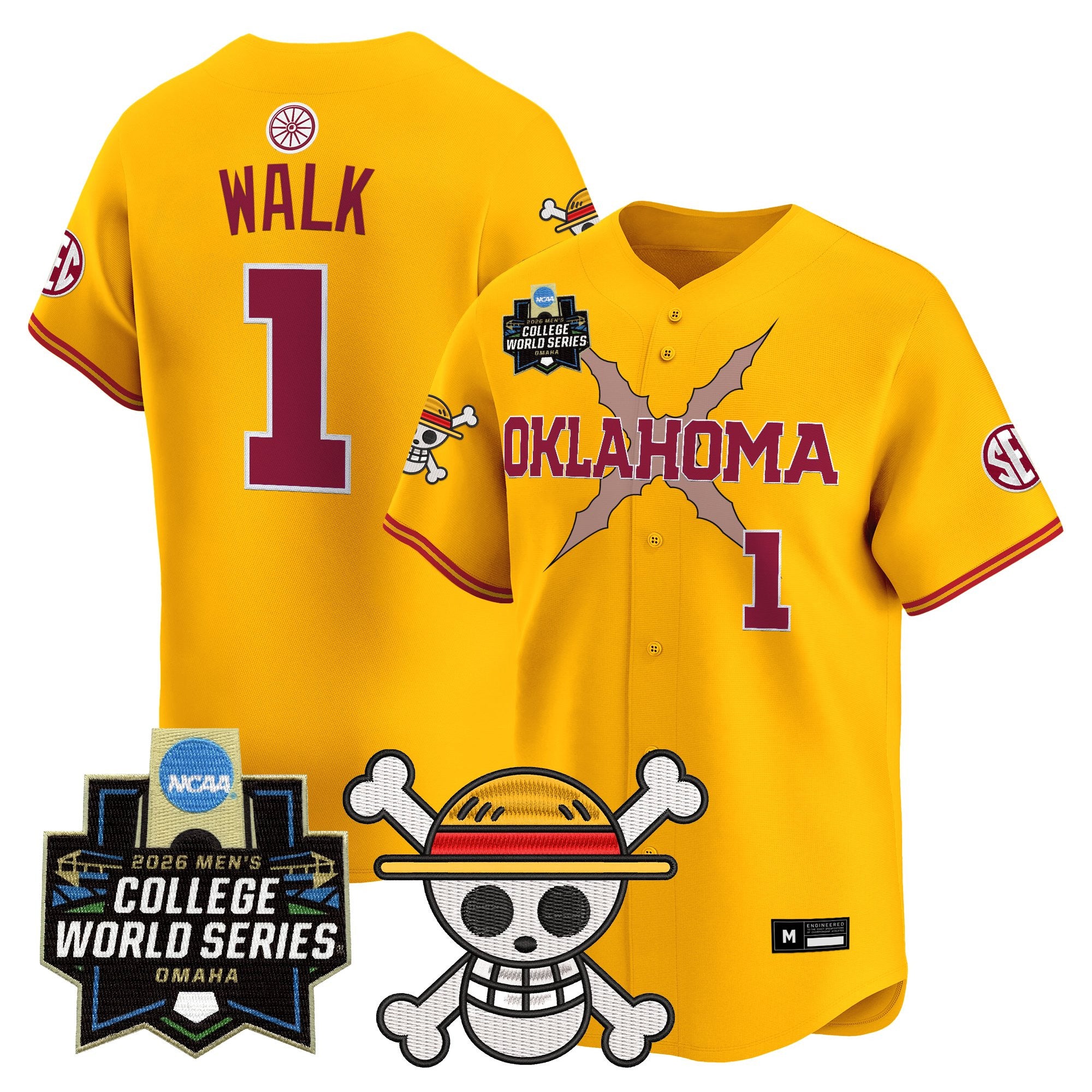 Men's Oklahoma Sooners 2026 World Series x One Piece Vapor Premier Limited Jersey - All Stitched