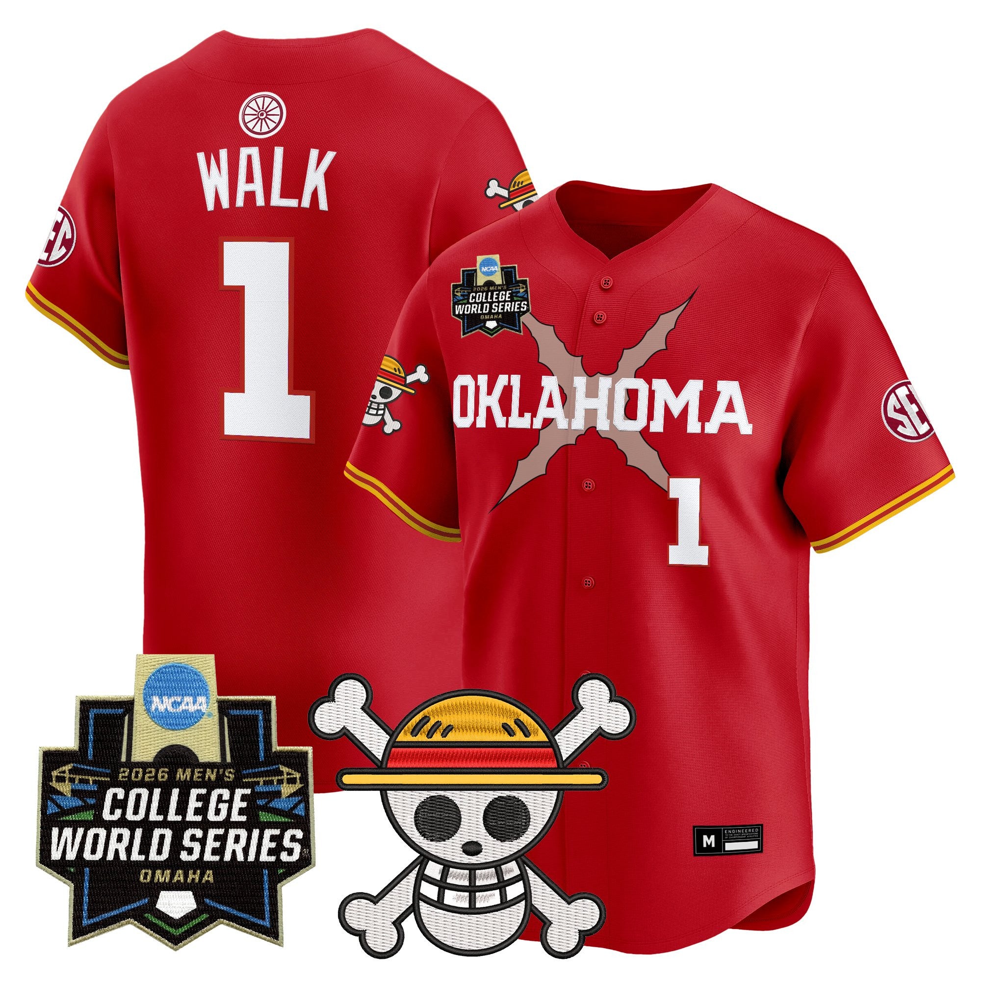 Men's Oklahoma Sooners 2026 World Series x One Piece Vapor Premier Limited Jersey - All Stitched