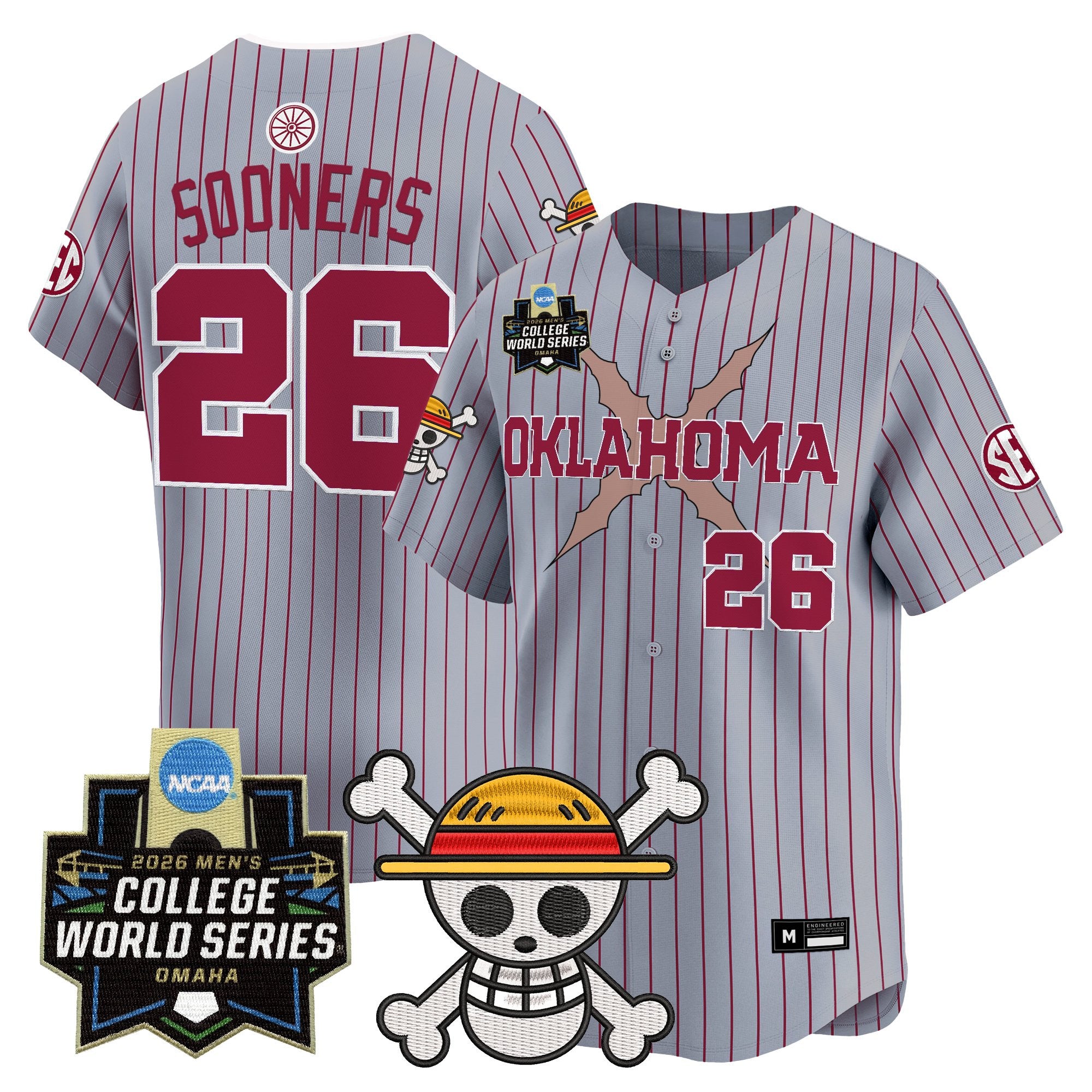 Men's Oklahoma Sooners 2026 World Series x One Piece Vapor Premier Limited Jersey - All Stitched