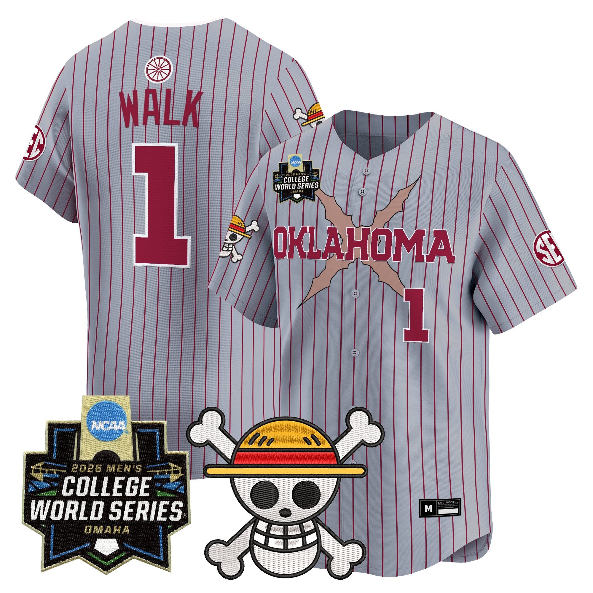 Men's Oklahoma Sooners 2026 World Series x One Piece Vapor Premier Limited Jersey - All Stitched