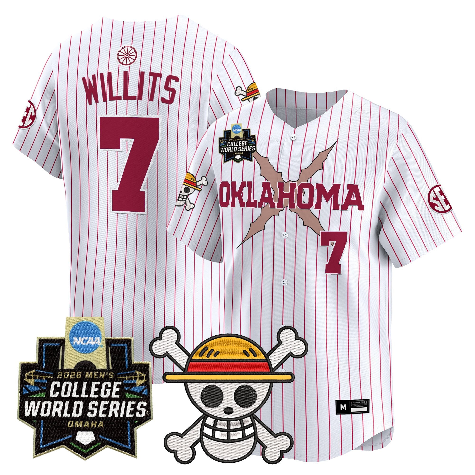 Men's Oklahoma Sooners 2026 World Series x One Piece Vapor Premier Limited Jersey - All Stitched