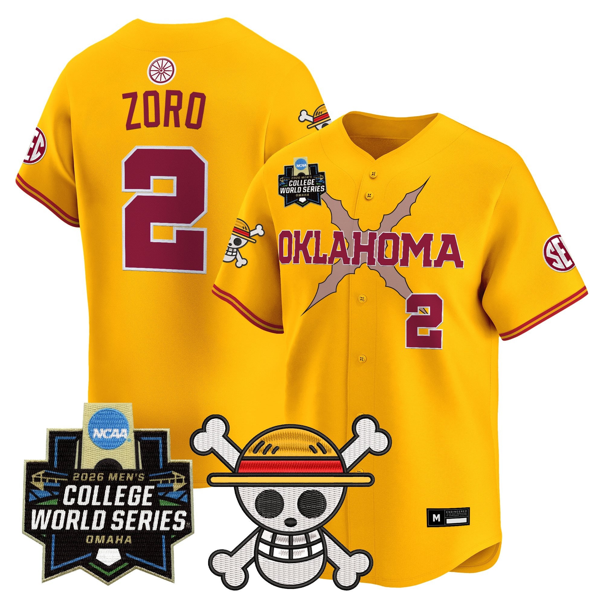 Men's Oklahoma Sooners 2026 World Series x One Piece Vapor Premier Limited Jersey - All Stitched