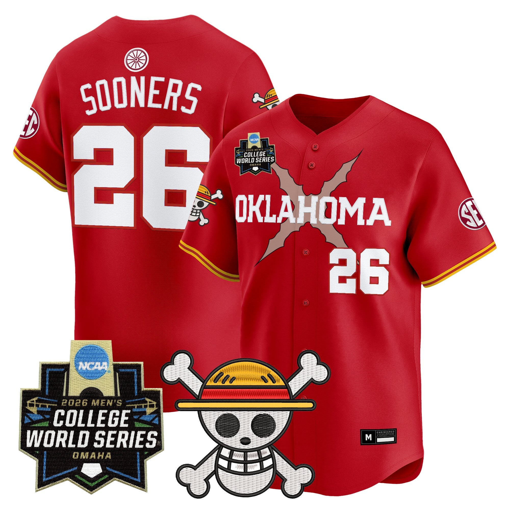 Men's Oklahoma Sooners 2026 World Series x One Piece Vapor Premier Limited Jersey - All Stitched