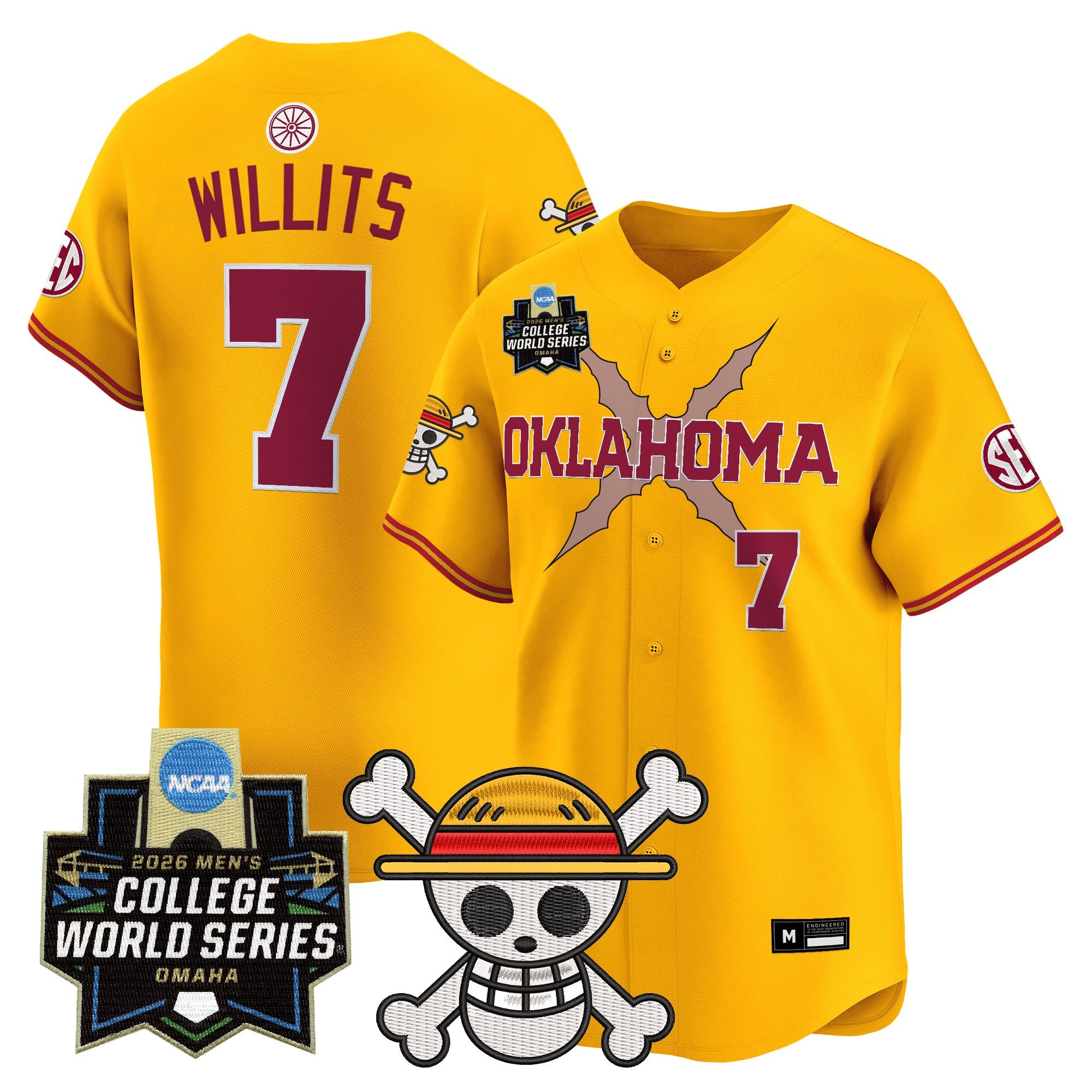 Men's Oklahoma Sooners 2026 World Series x One Piece Vapor Premier Limited Jersey - All Stitched