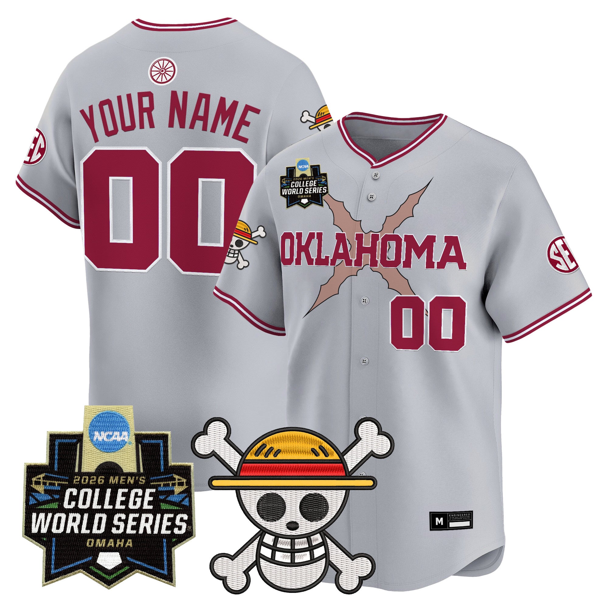 Oklahoma Sooners 2026 World Series x One Piece Vapor Premier Limited Custom Jersey - All Stitched