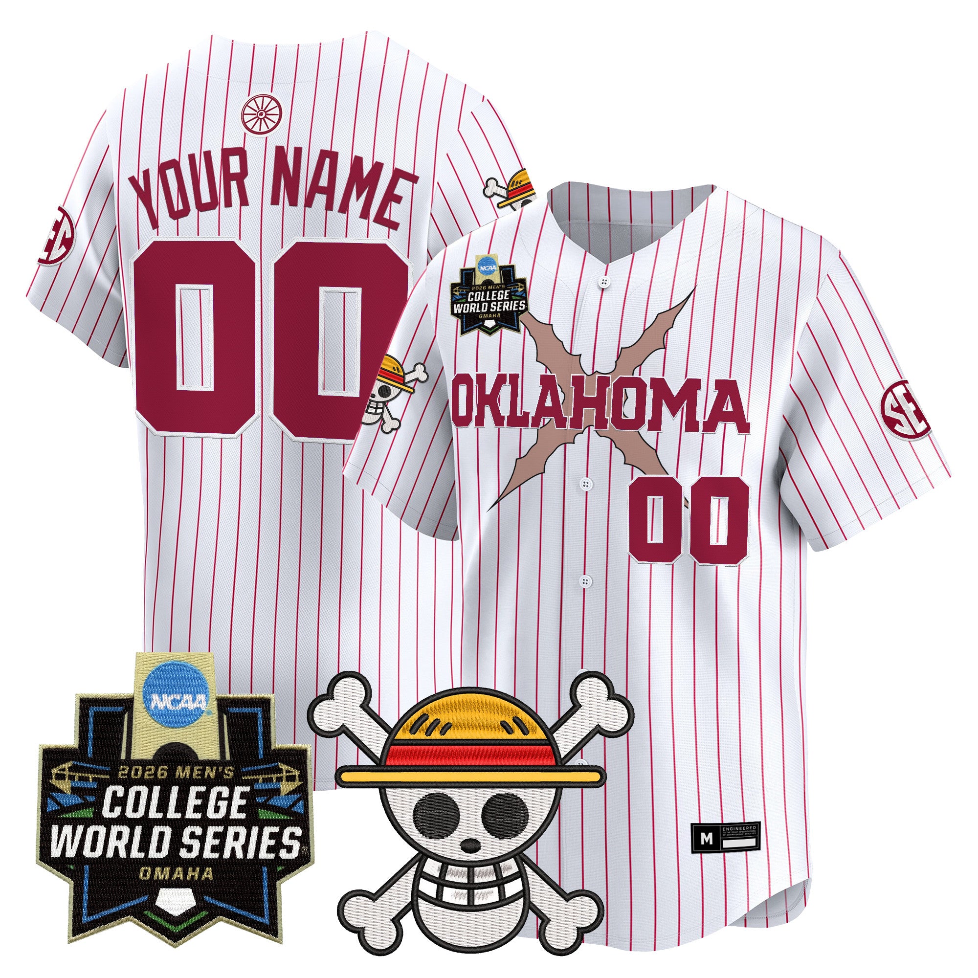 Oklahoma Sooners 2026 World Series x One Piece Vapor Premier Limited Custom Jersey - All Stitched