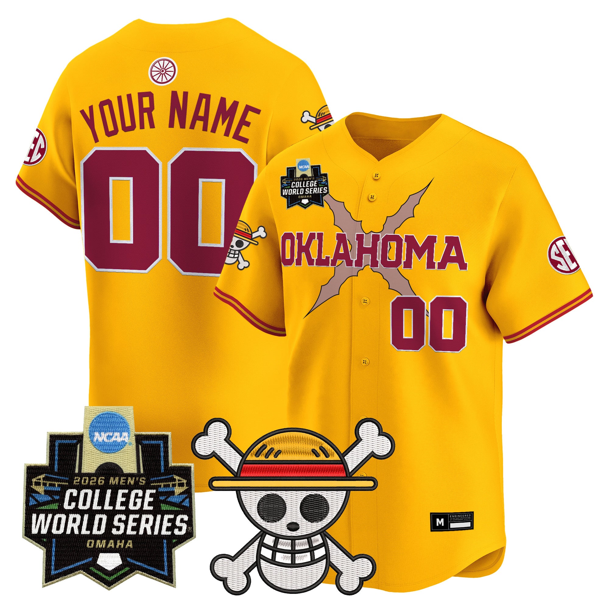 Oklahoma Sooners 2026 World Series x One Piece Vapor Premier Limited Custom Jersey - All Stitched