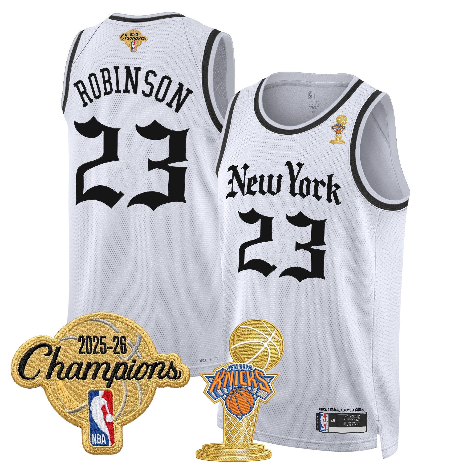 Men's New York Knicks 2026 Champions Patch Swingman Jersey - Gothic Edition- All Stitched