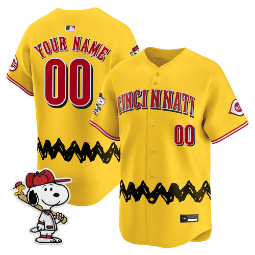 Cincinnati Reds x Peanuts Vapor Premier Limited Custom Jersey - Stitched