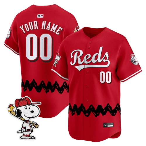 Cincinnati Reds x Peanuts Vapor Premier Limited Custom Jersey - Stitched