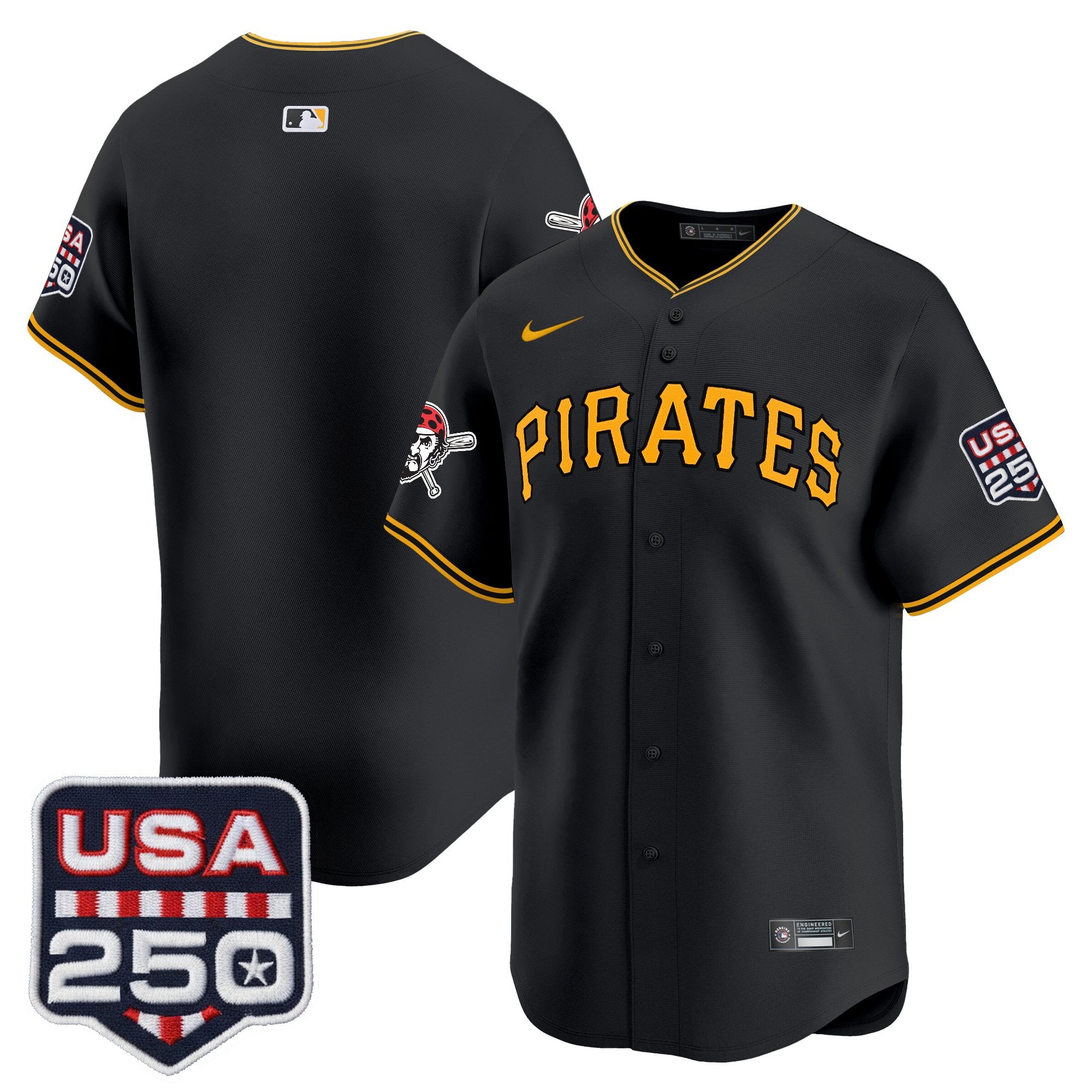 Men's Pittsburgh Pirates USA 250 Fourth of July Vapor Premier Limited Jersey - All Stitched