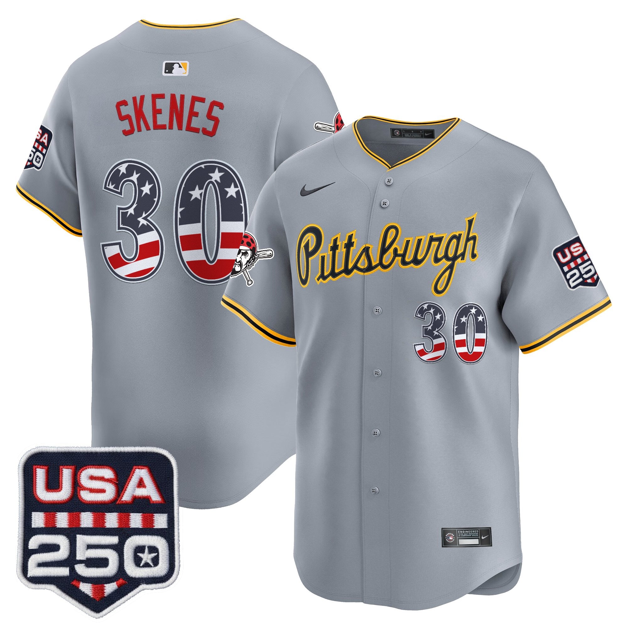Men's Pittsburgh Pirates USA 250 Fourth of July Vapor Premier Limited Jersey - All Stitched